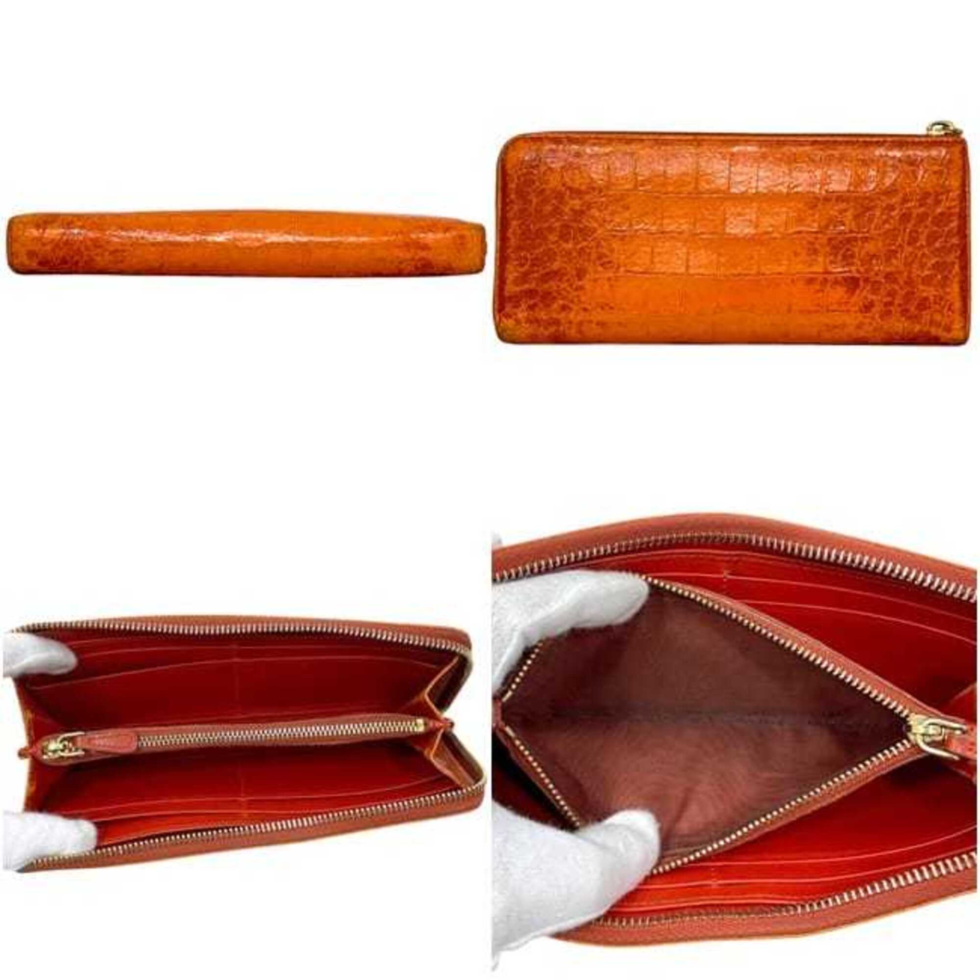 Miu Miu Orange Leather Long Wallet (Bi-Fold) (Pre-Owned)