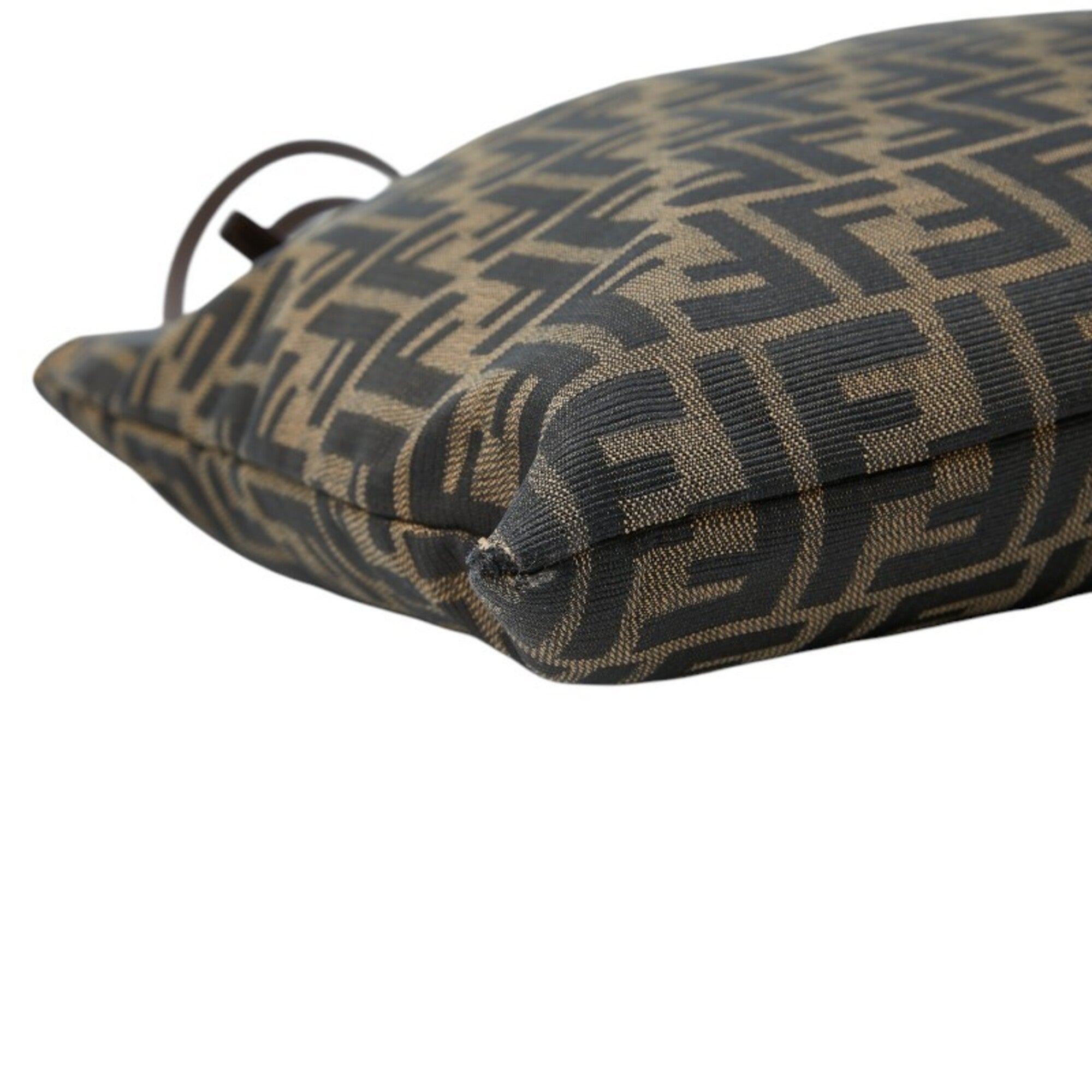 Fendi Brown Canvas Leather Shoulder Bag Tote Bag (Pre-Owned)