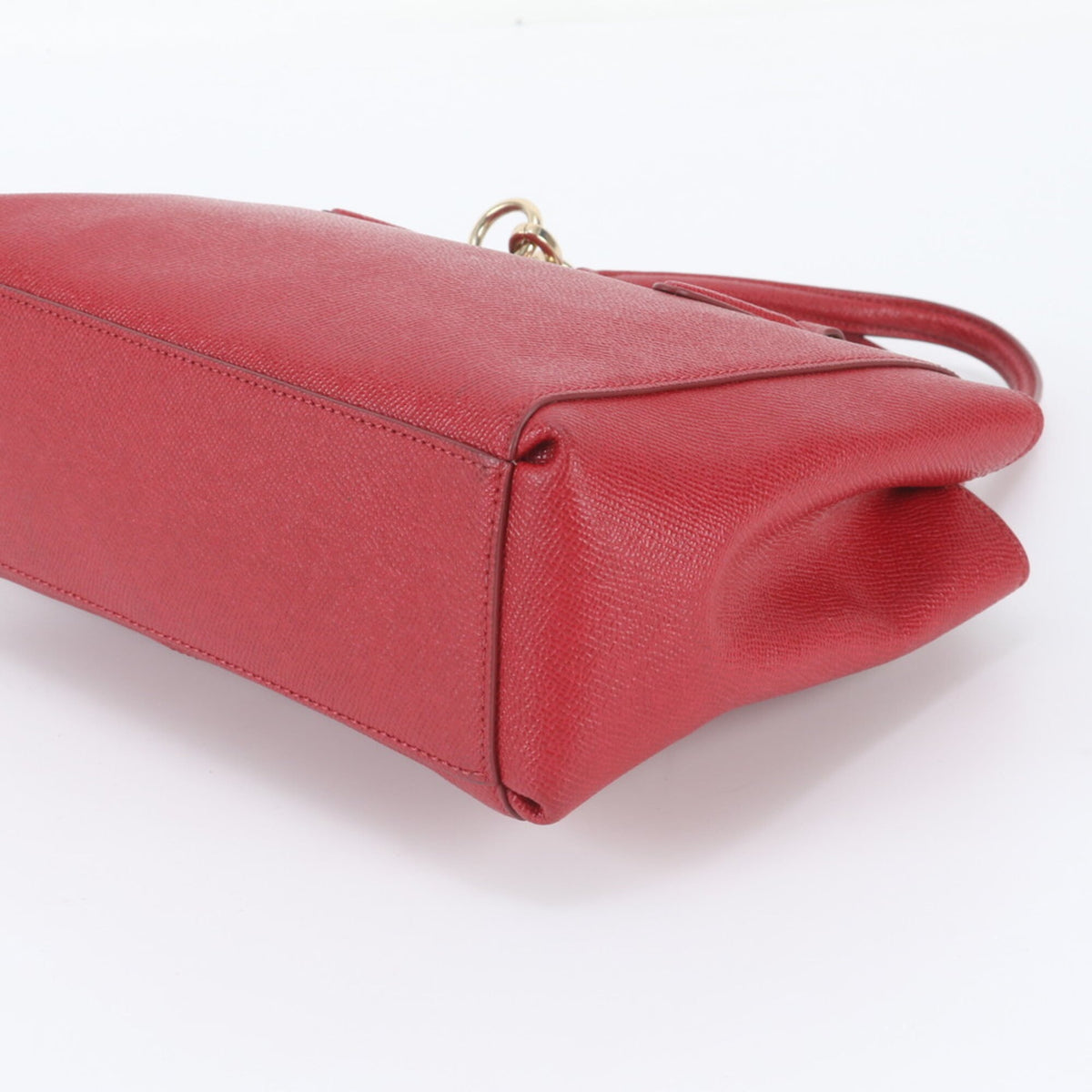 Coach Red Color Leather Handbag Tote Bag (Pre-Owned)