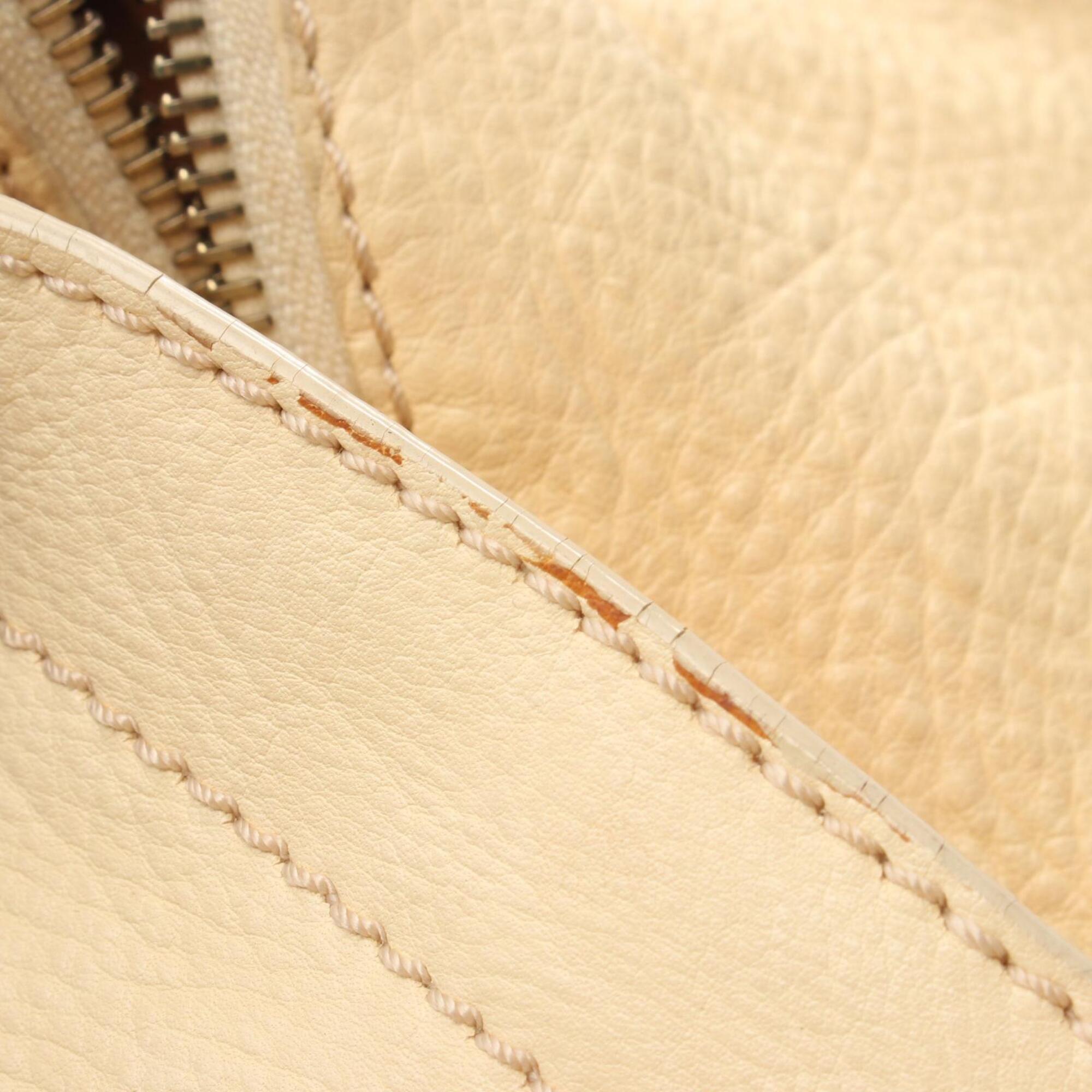 Celine Macadam Ivory Leather Handbag (Pre-Owned)