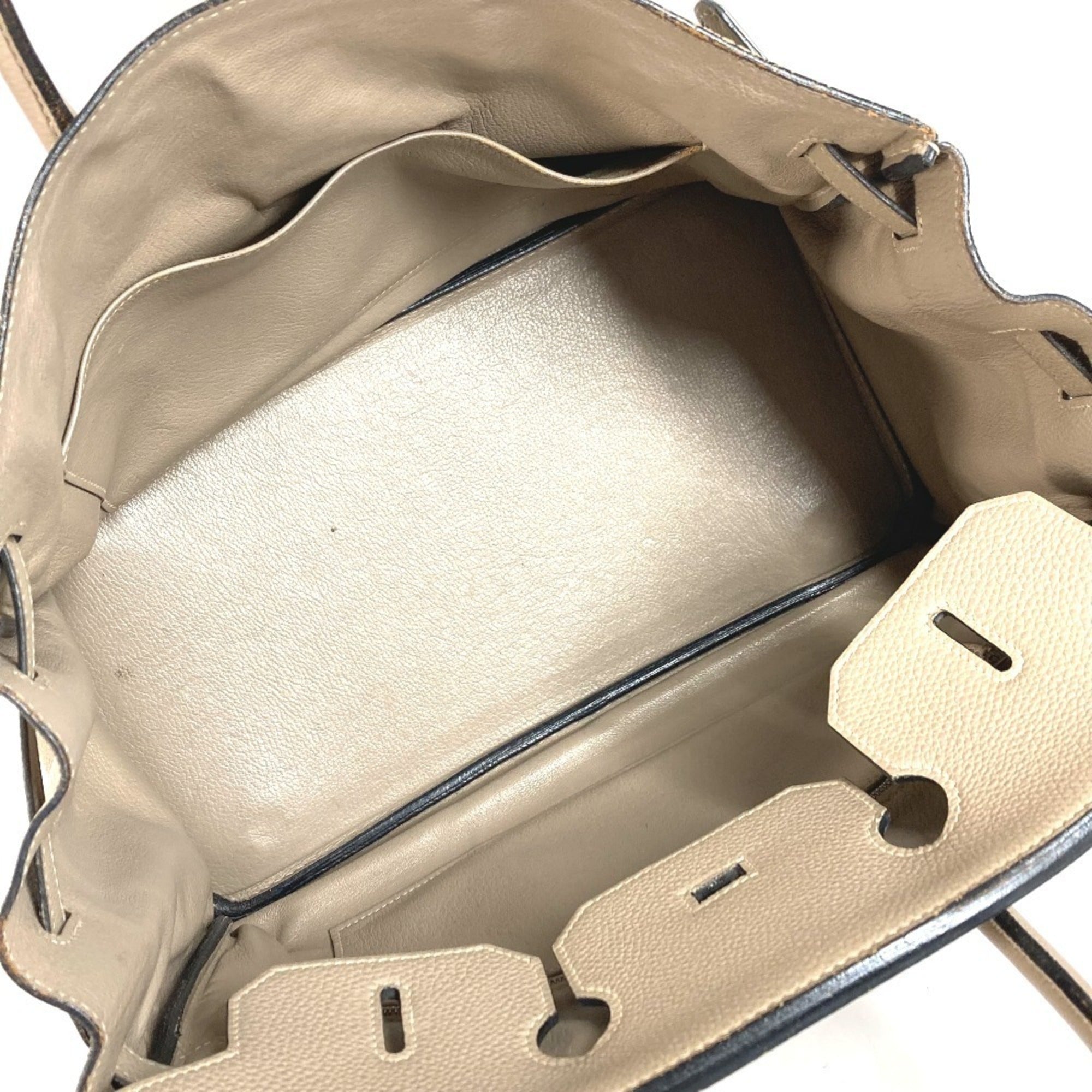 Hermes Beige Togo Leather Handbag Tote Bag (Pre-Owned)