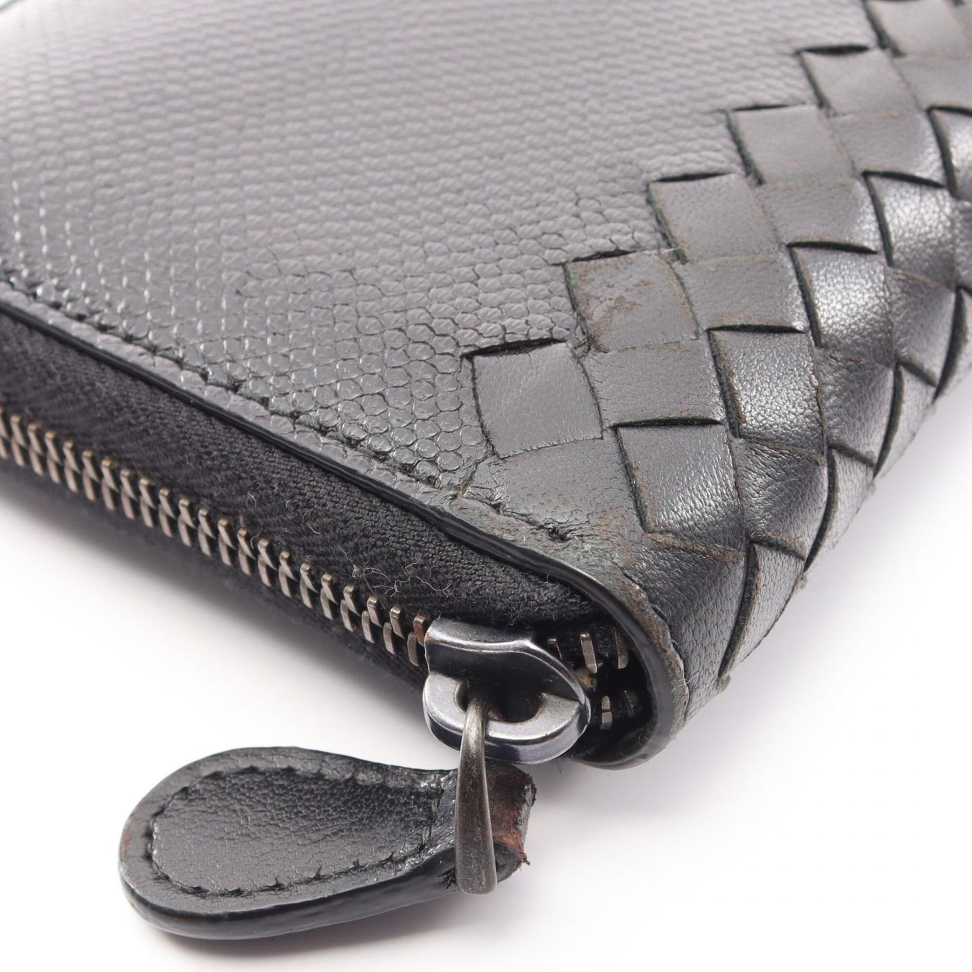 Bottega Veneta Black Leather Long Wallet (Bi-Fold) (Pre-Owned)