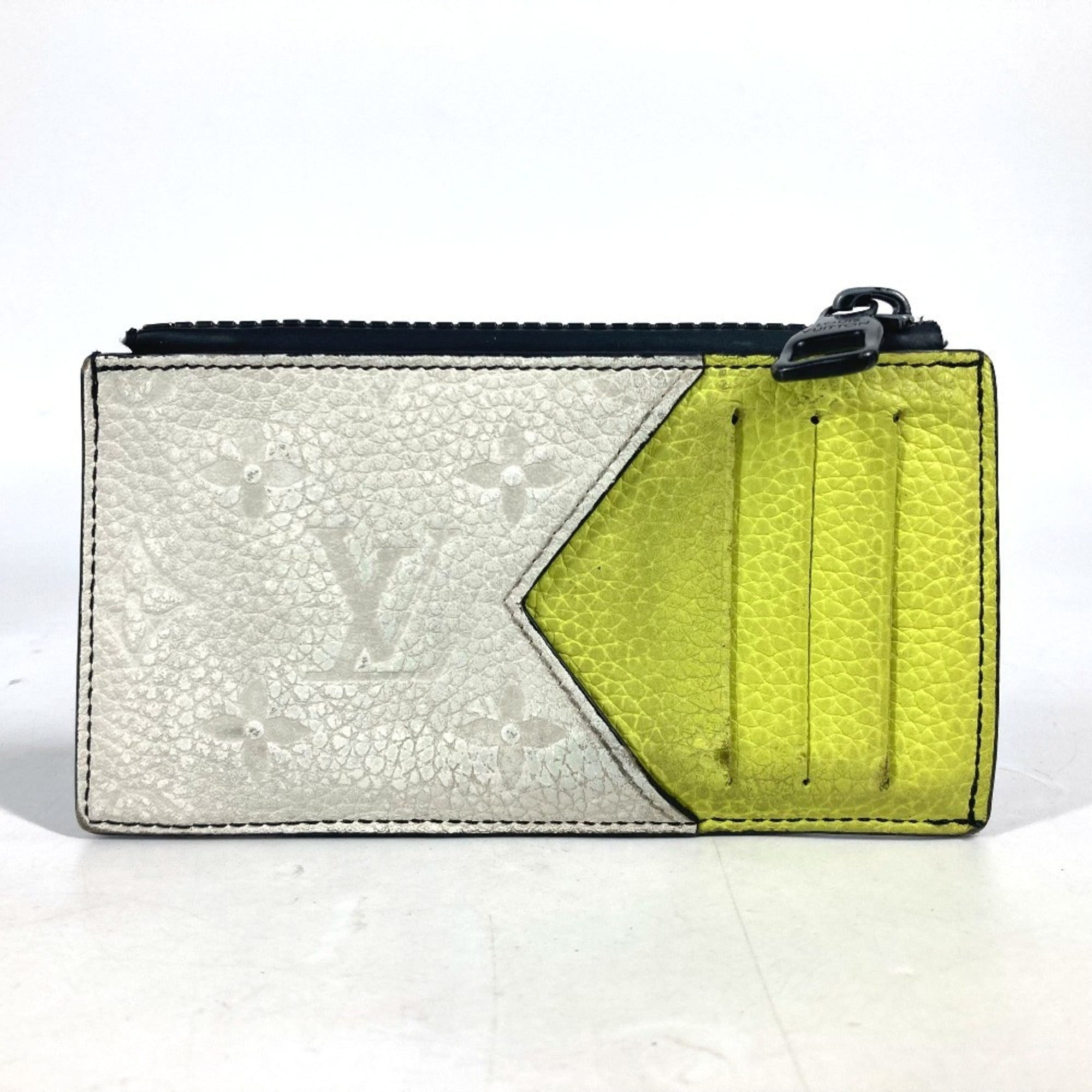 Louis Vuitton Blue Yellow Leather Coin Purse/Coin Case (Pre-Owned)