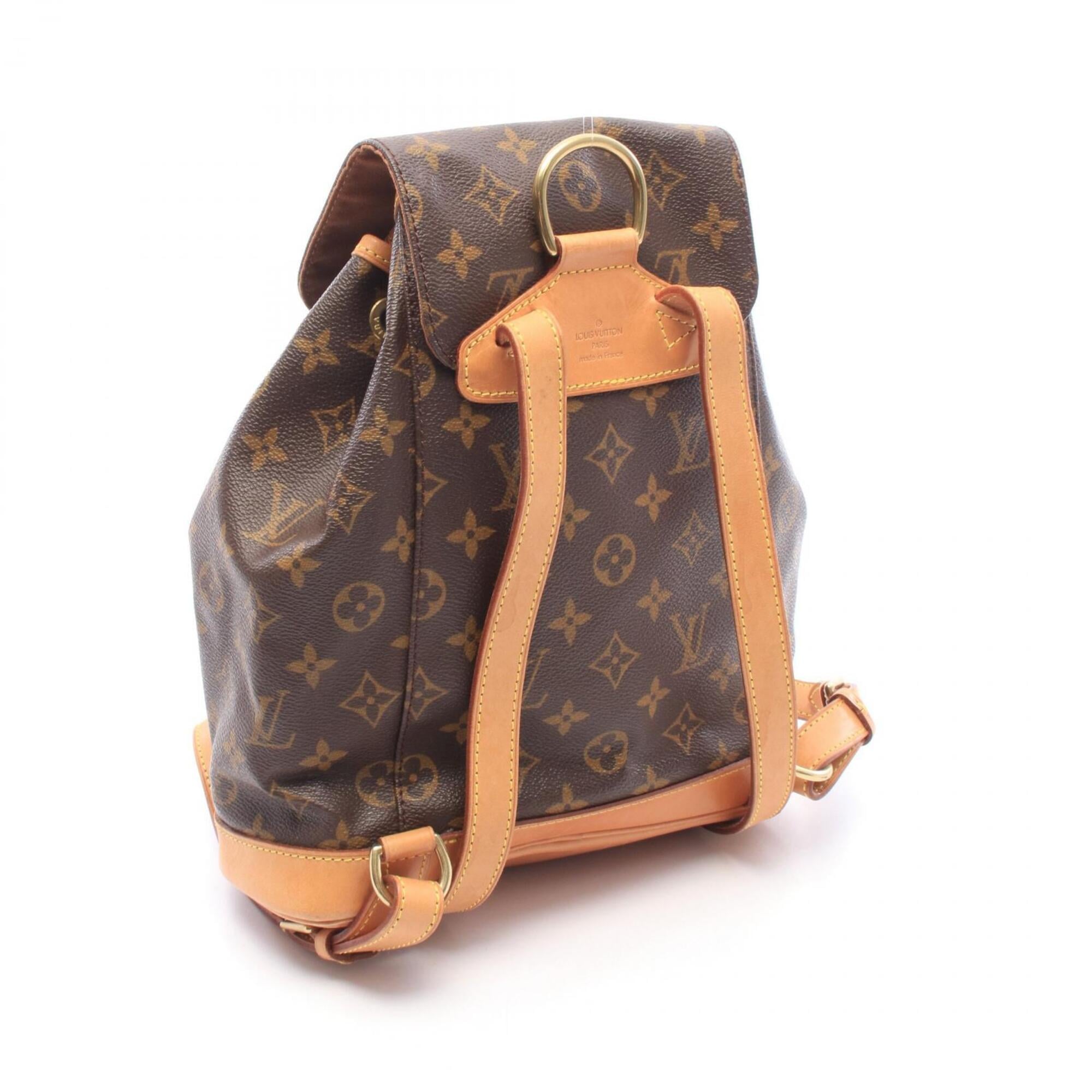 Louis Vuitton Brown Monogram Coated Canvas Leather Backpack (Pre-Owned)