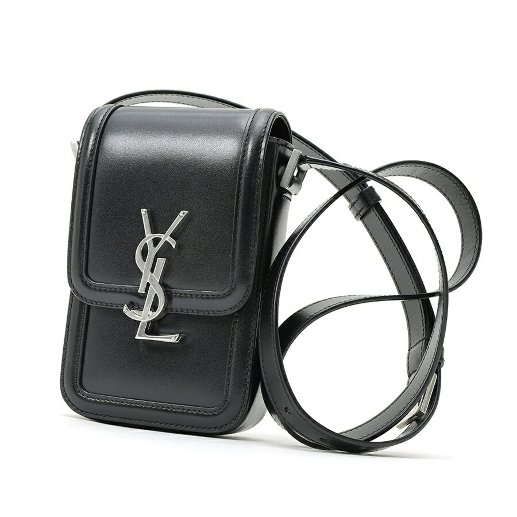 Saint Laurent Black Leather Shoulder Bag (Pre-Owned)