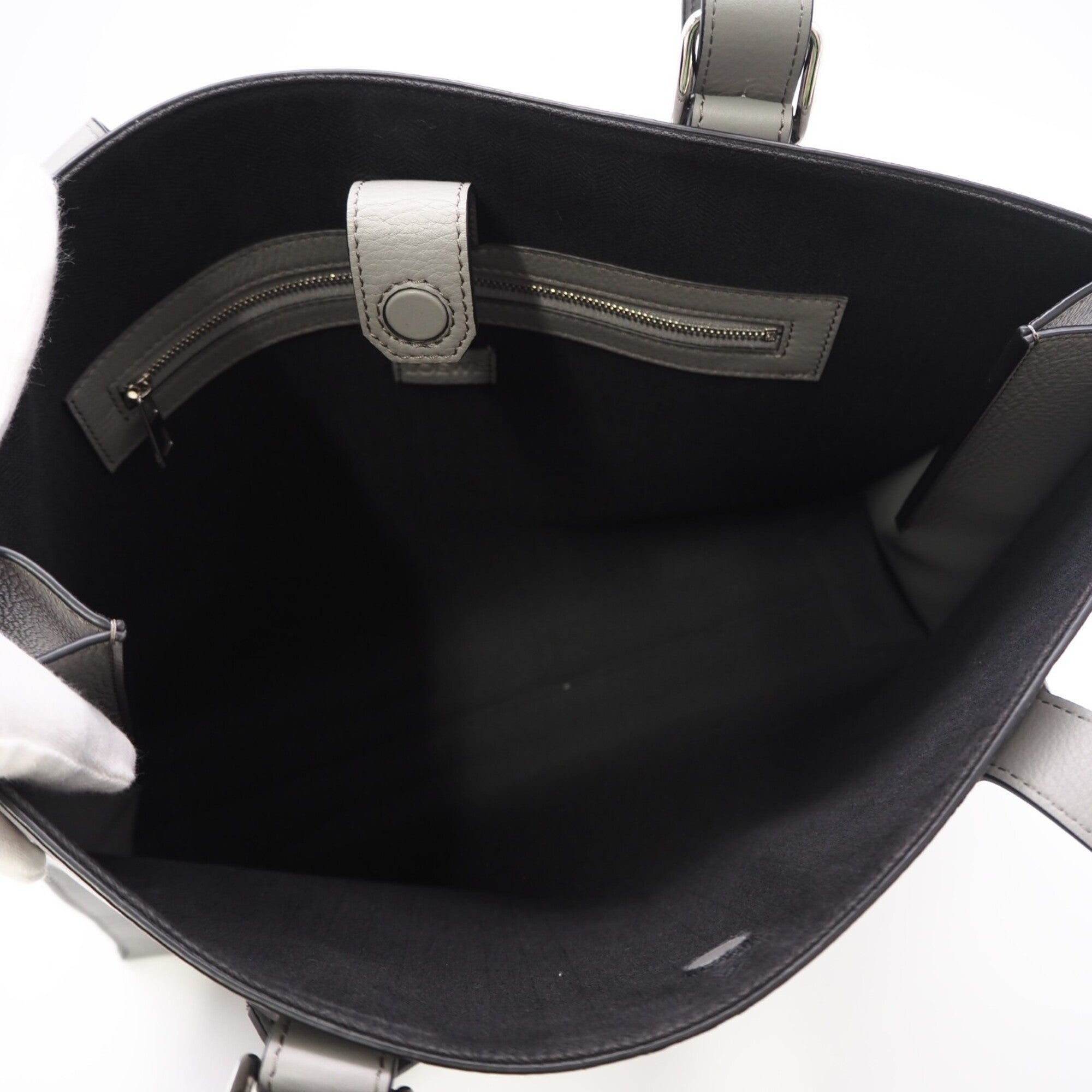 Loewe Gray Leather Shoulder Bag Tote Bag (Pre-Owned)