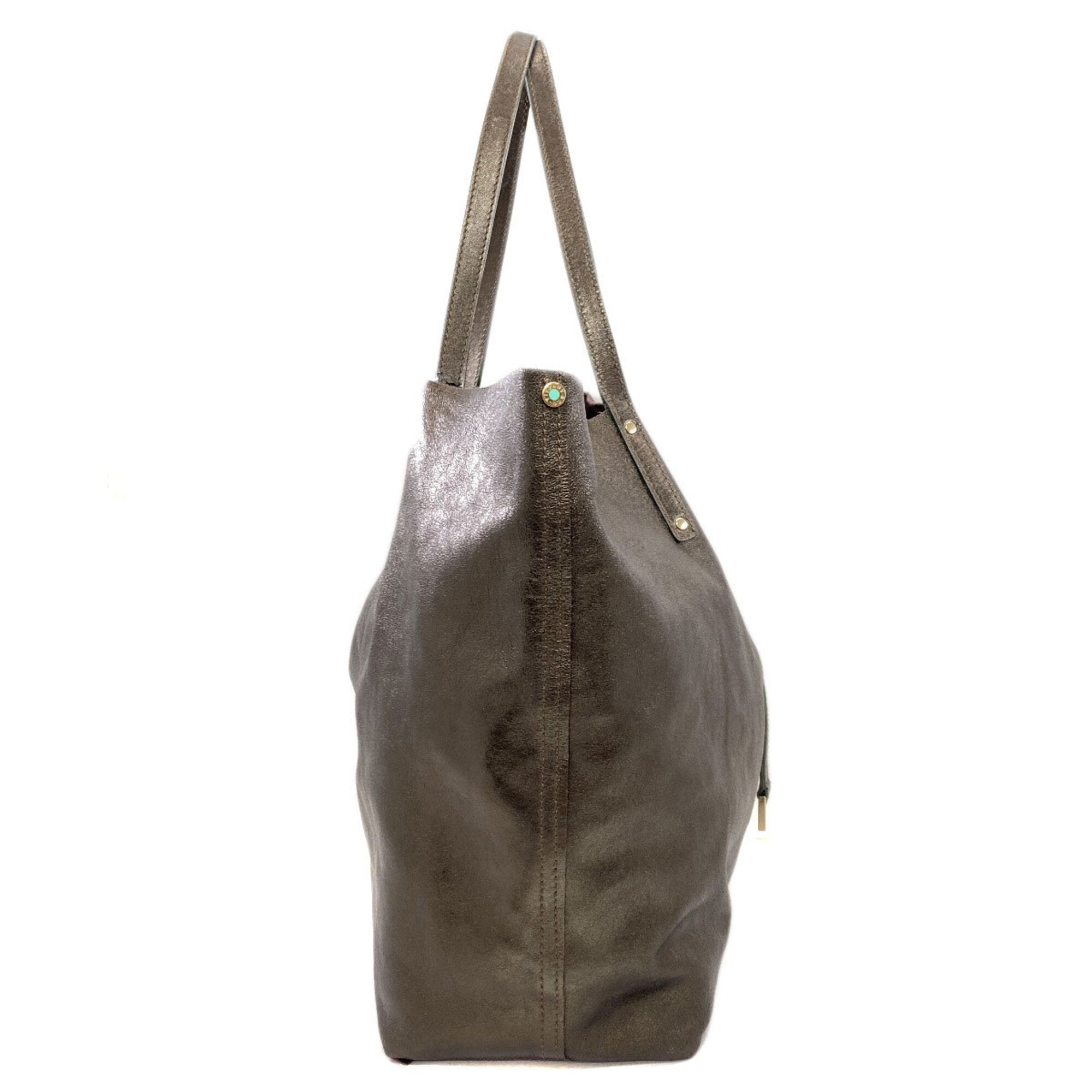Tiffany Bronze Leather Pouch Tote Bag (Pre-Owned)