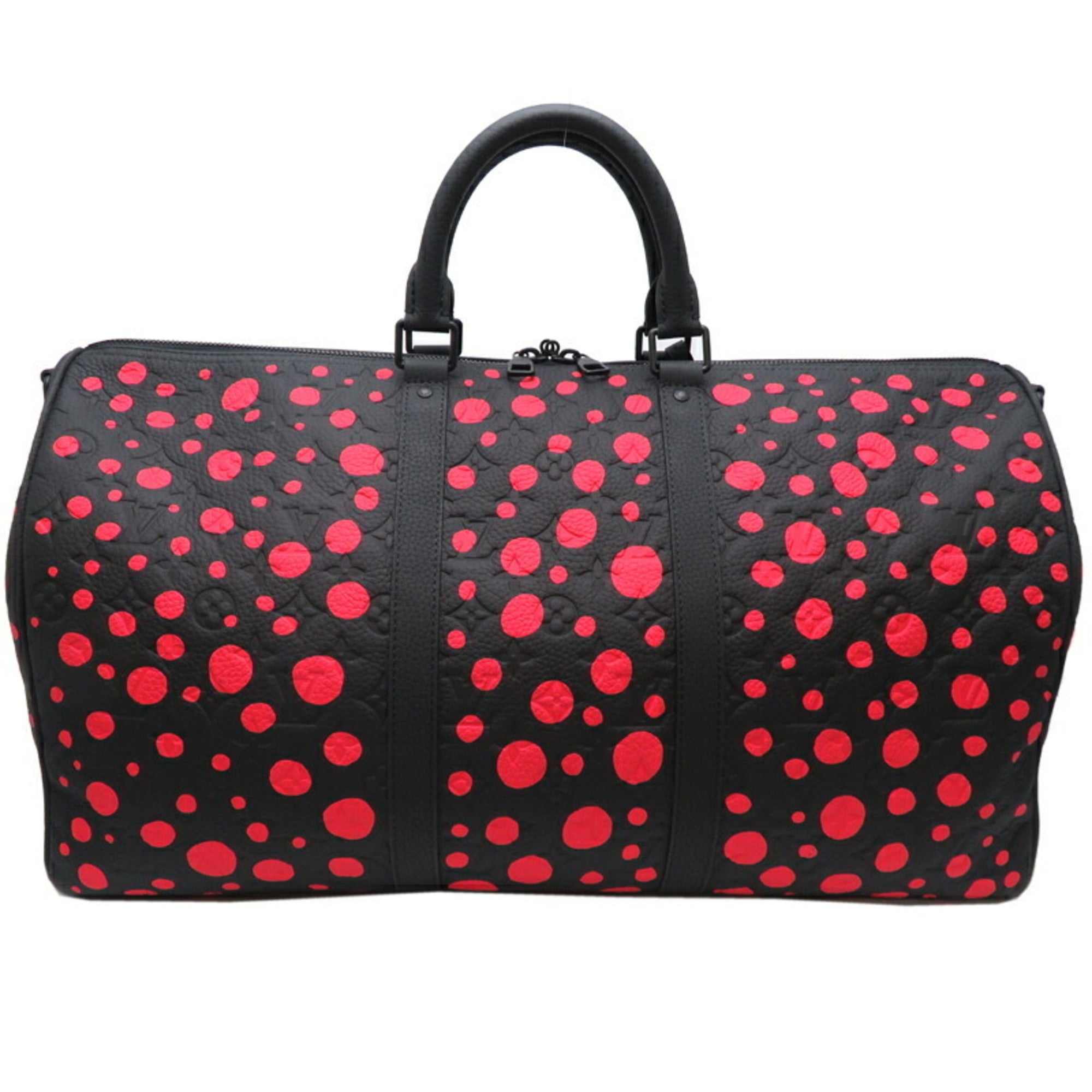 Louis Vuitton Yayoi Kusama Noir Leather Boston Bag (Pre-Owned)