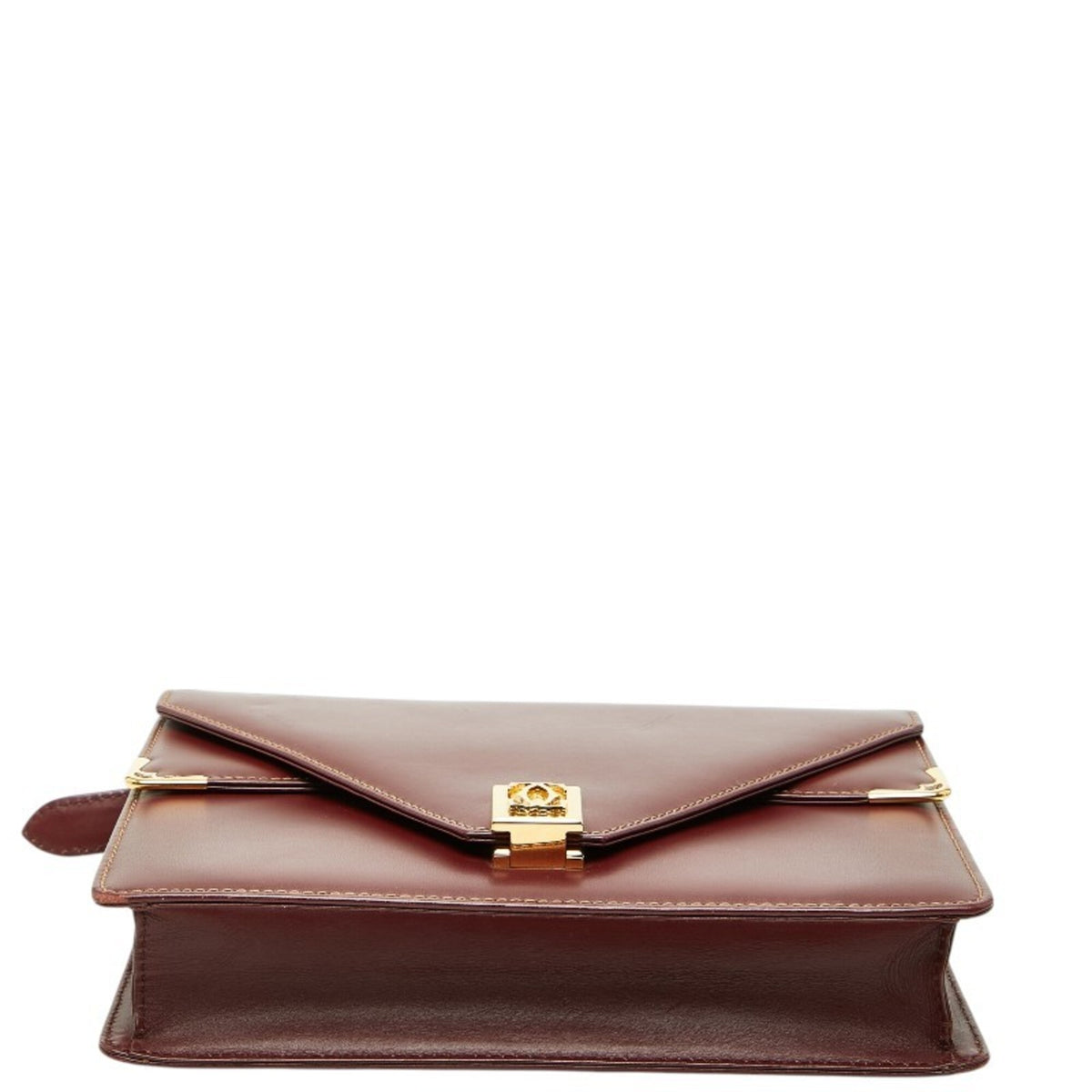 Cartier Wine Red Leather Shoulder Bag (Pre-Owned)