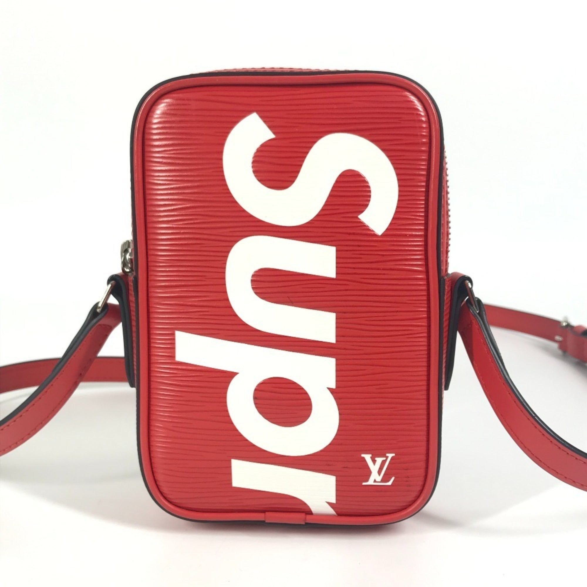 Louis Vuitton Red Color White Epi Leather Pochette Shoulder Bag (Pre-Owned)
