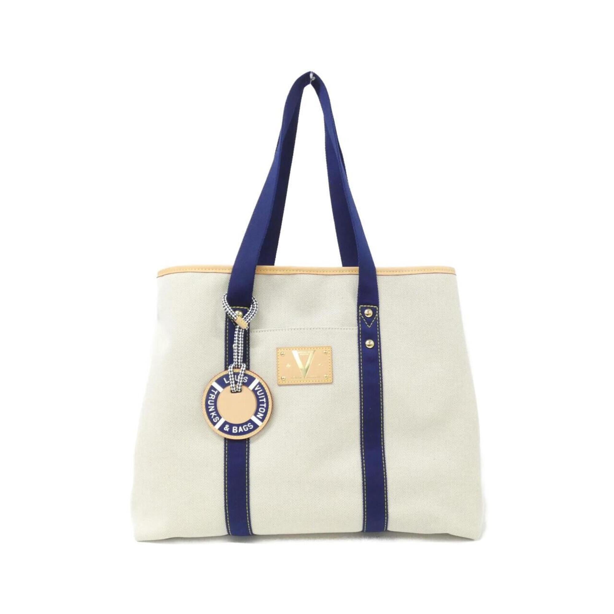 Louis Vuitton Blue White Organic Cotton Canvas Handbag (Pre-Owned)