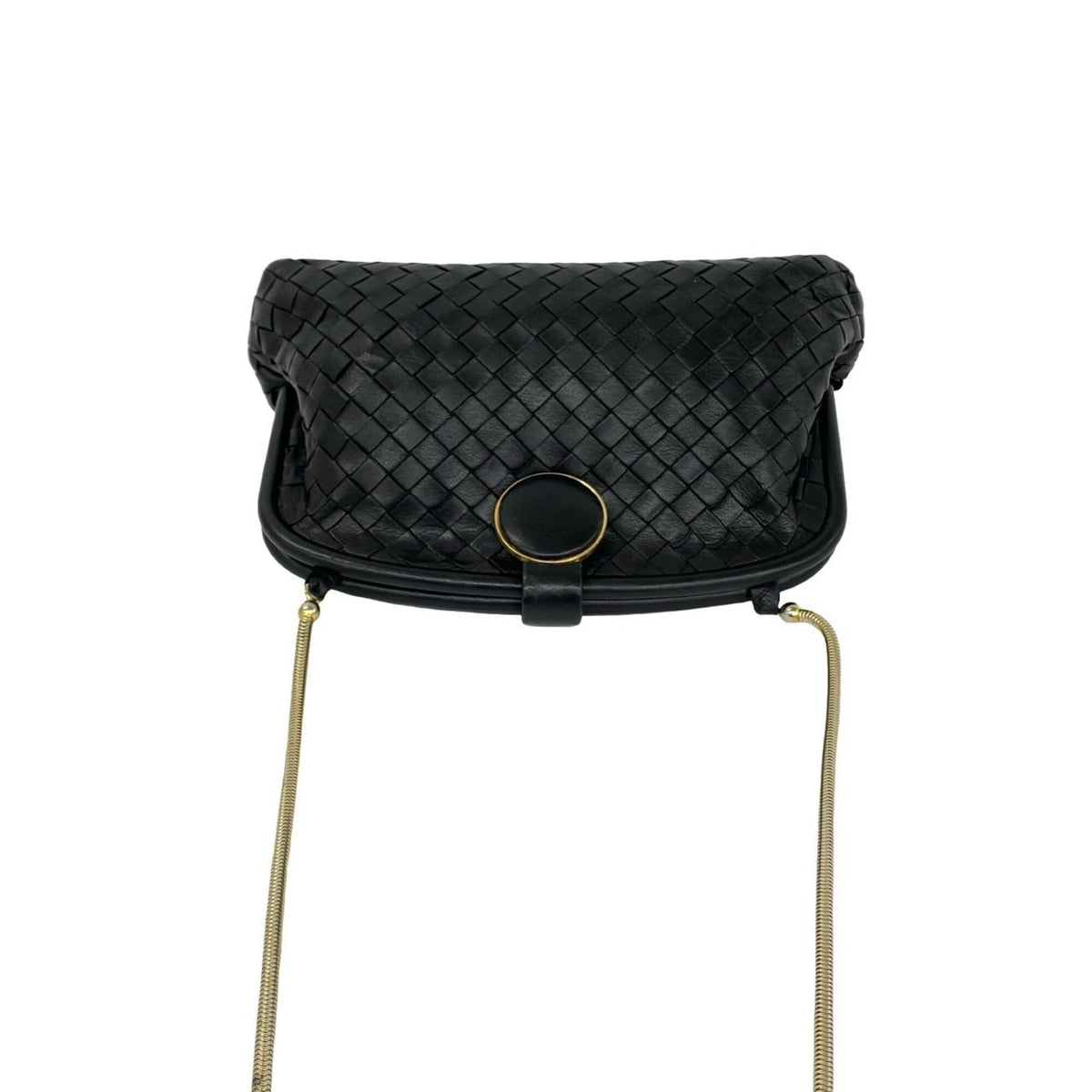 Bottega Veneta Black Leather Shoulder Bag (Pre-Owned)