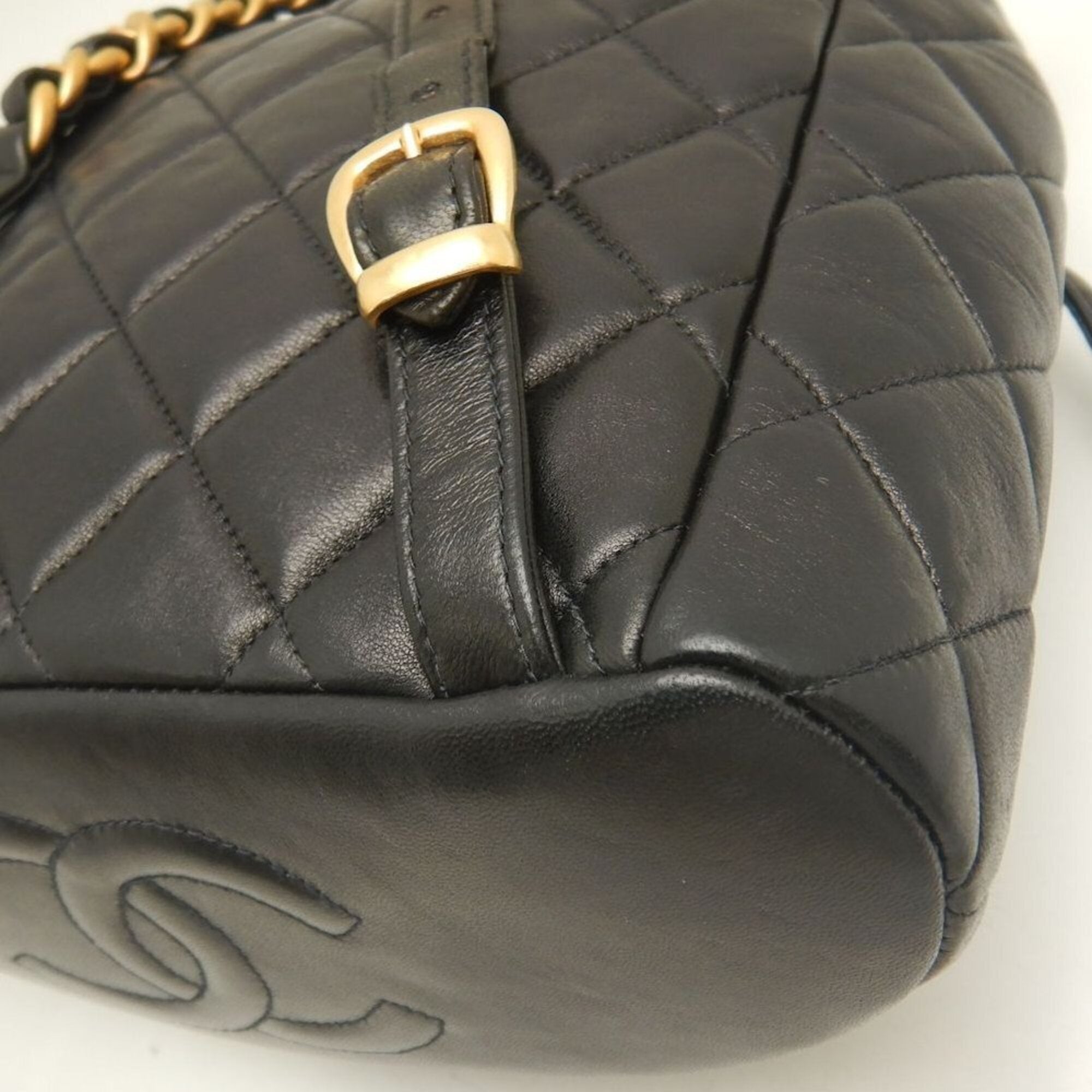 Chanel Matelasse Black Leather Backpack (Pre-Owned)