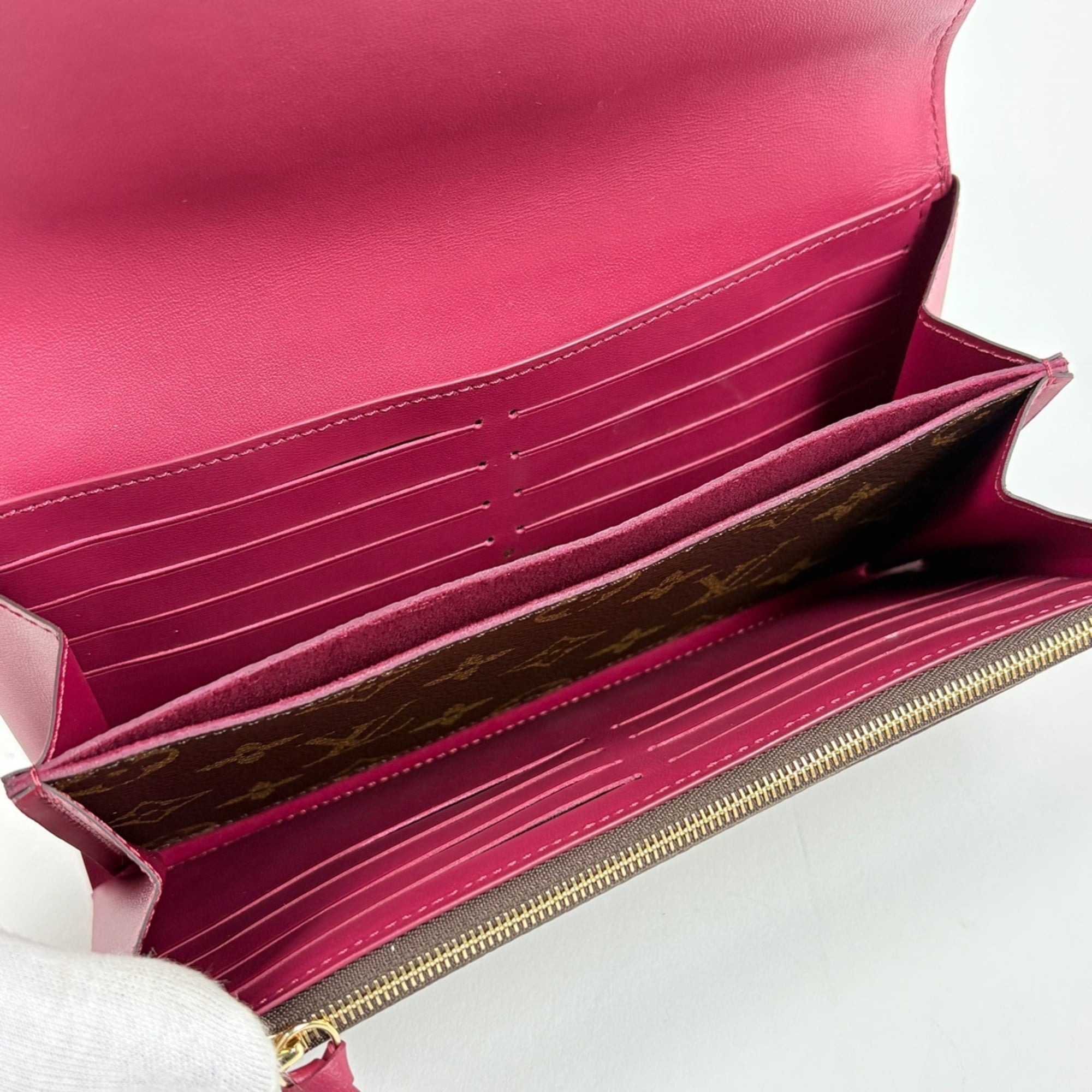 Louis Vuitton Brown Fuchsia Monogram Pvc Long Wallet (Bi-Fold) (Pre-Owned)