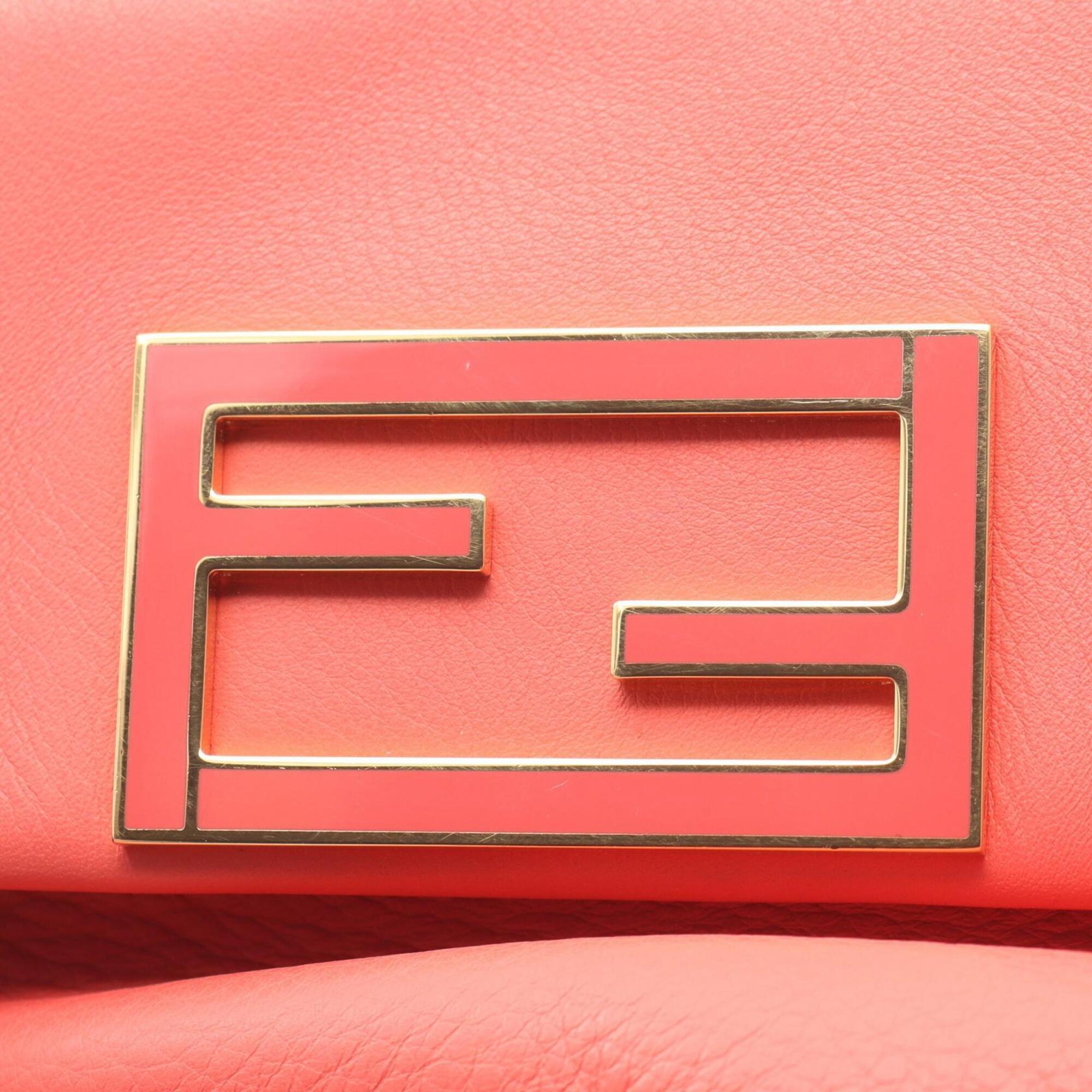 Fendi Pink Leather Handbag Shoulder Bag (Pre-Owned)