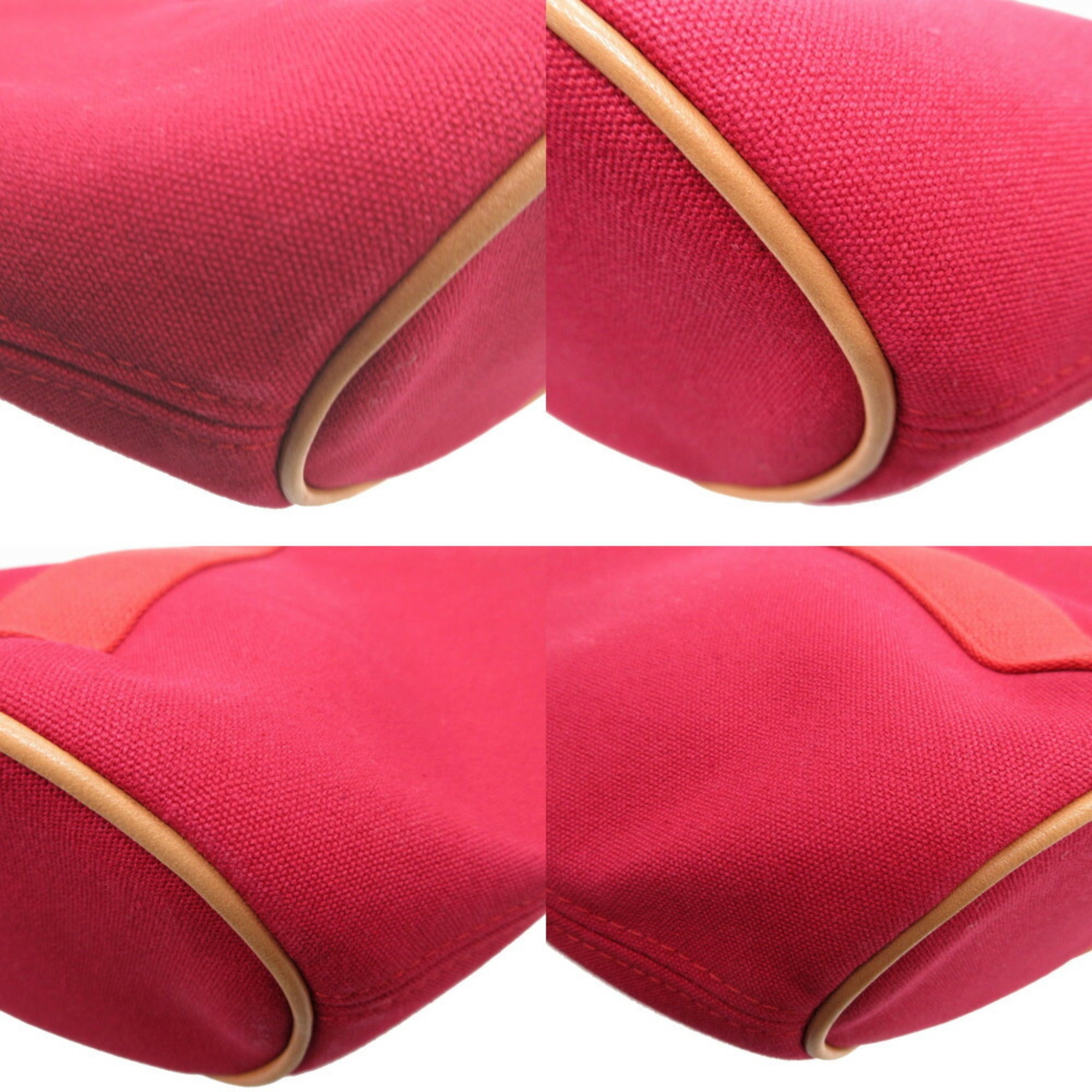 Hermes Prune Rouge Vif Canvas Pouch (Pre-Owned)