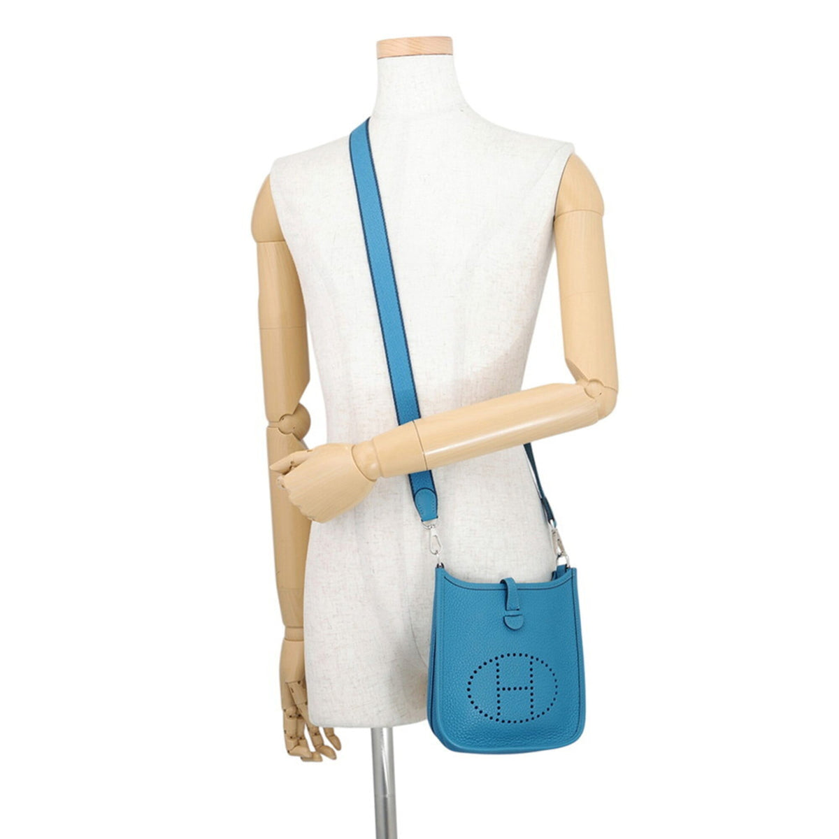 Hermes Evelyne Cobalt Taurillon Clemence Leather Shoulder Bag (Pre-Owned)