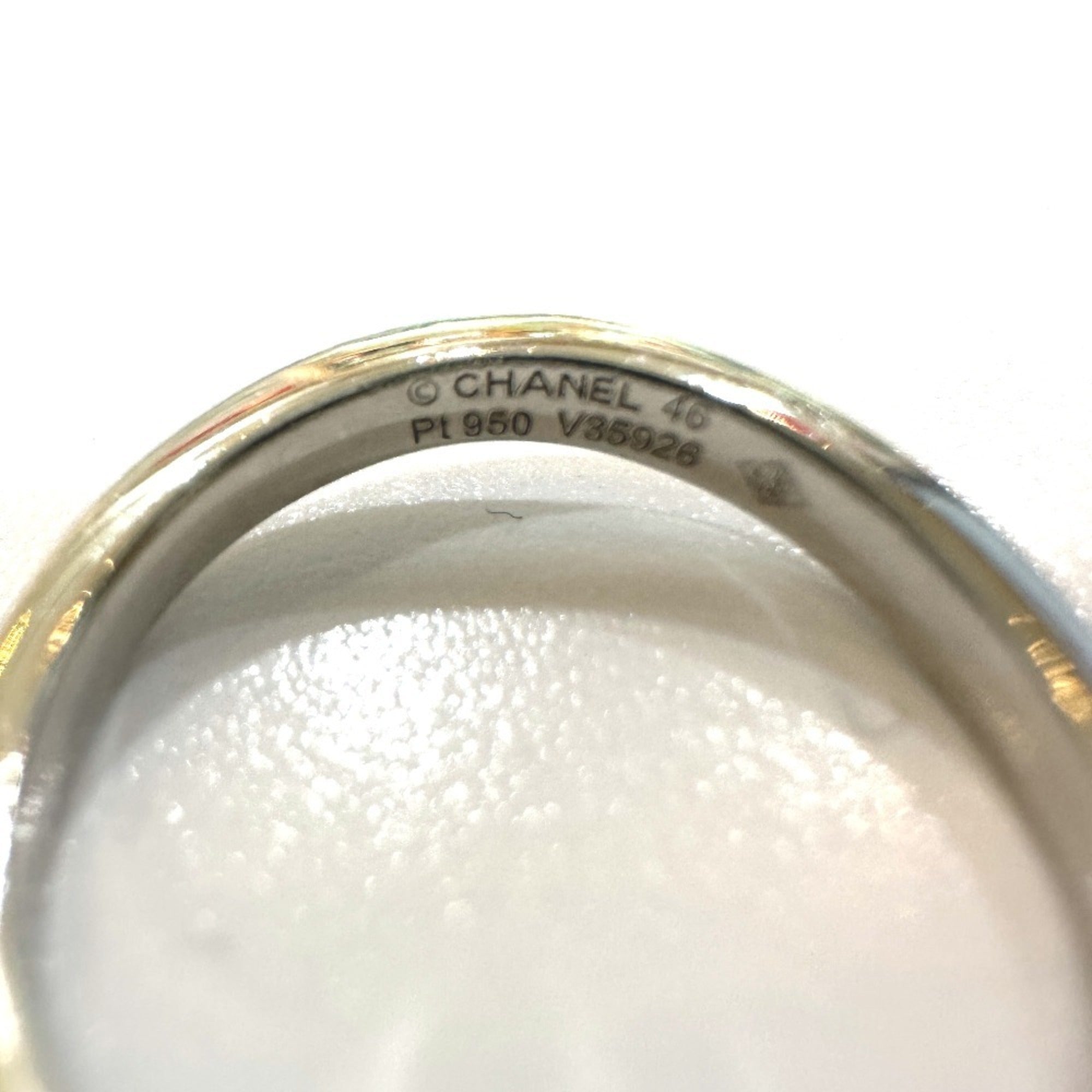 Chanel Silver Platinum 950 Band Ring (Pre-Owned)