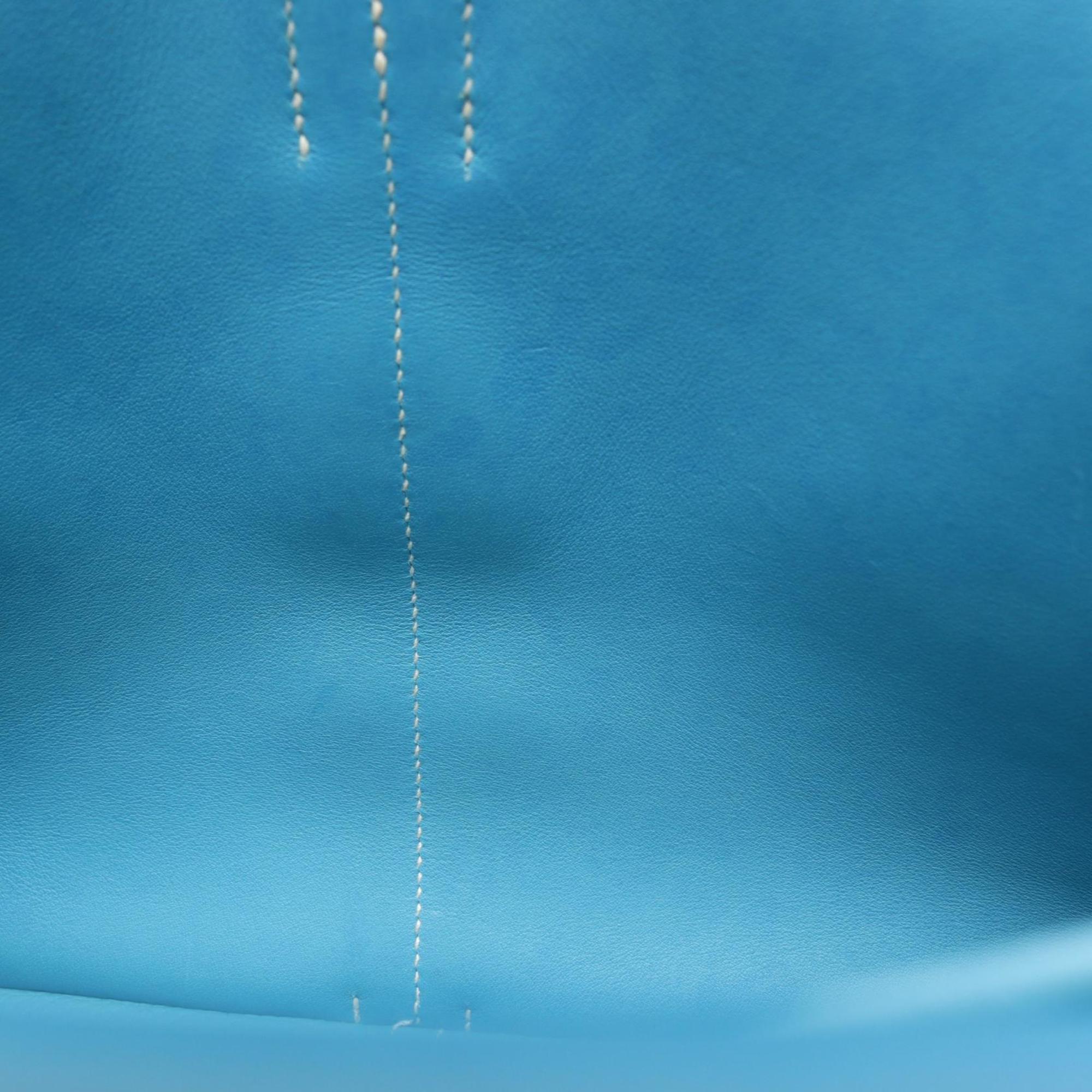 Hermes Alezan Blue Taurillon Clemence Leather Handbag (Pre-Owned)