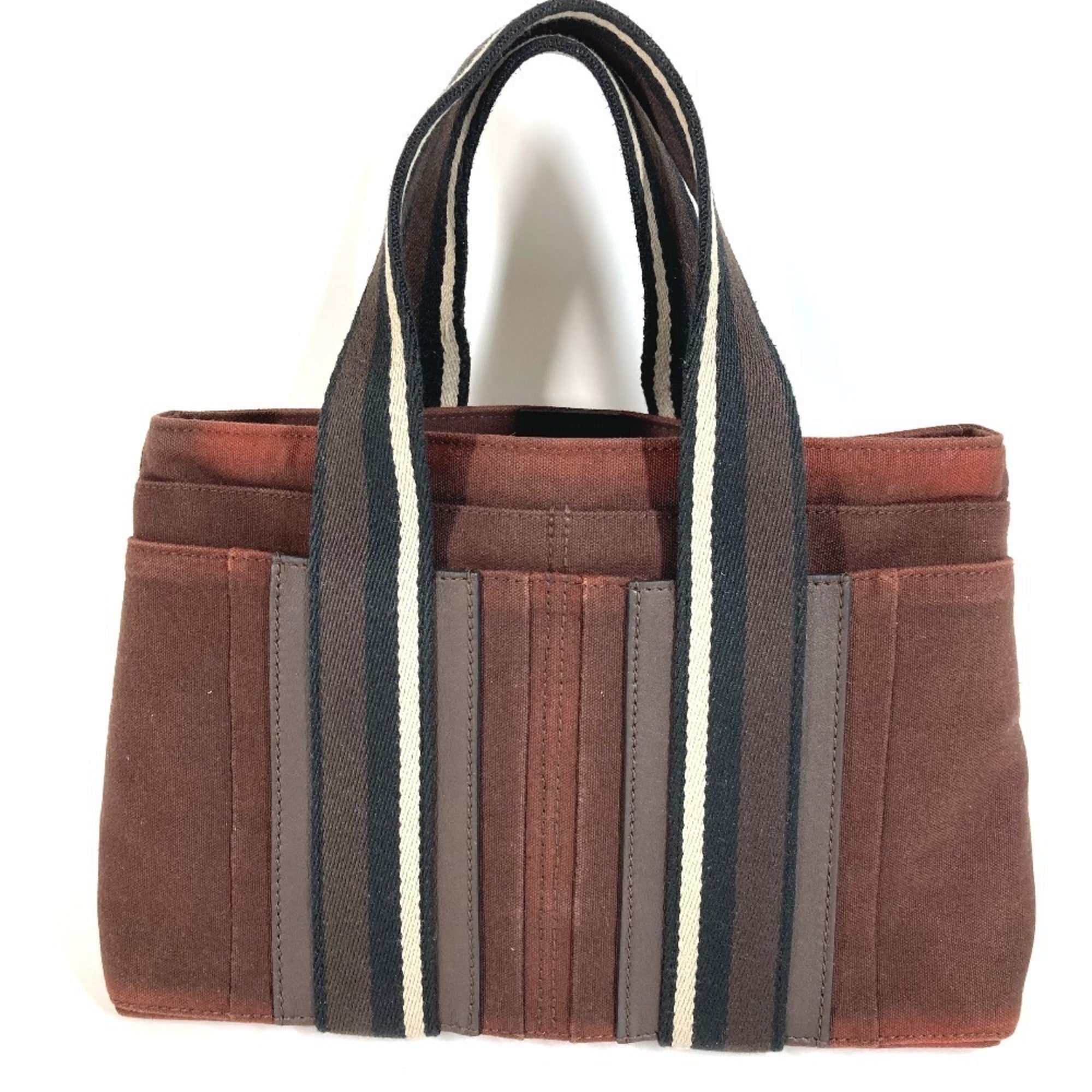 Hermes Brown Cotton Handbag Tote Bag (Pre-Owned)