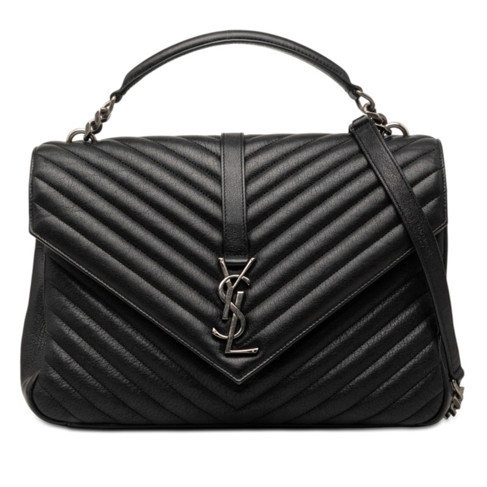 Saint Laurent Black Leather Handbag Shoulder Bag (Pre-Owned)