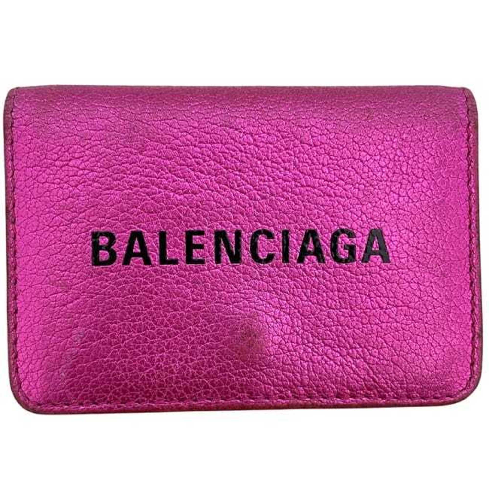 Balenciaga Pink Leather Wallet (Tri-Fold) (Pre-Owned)