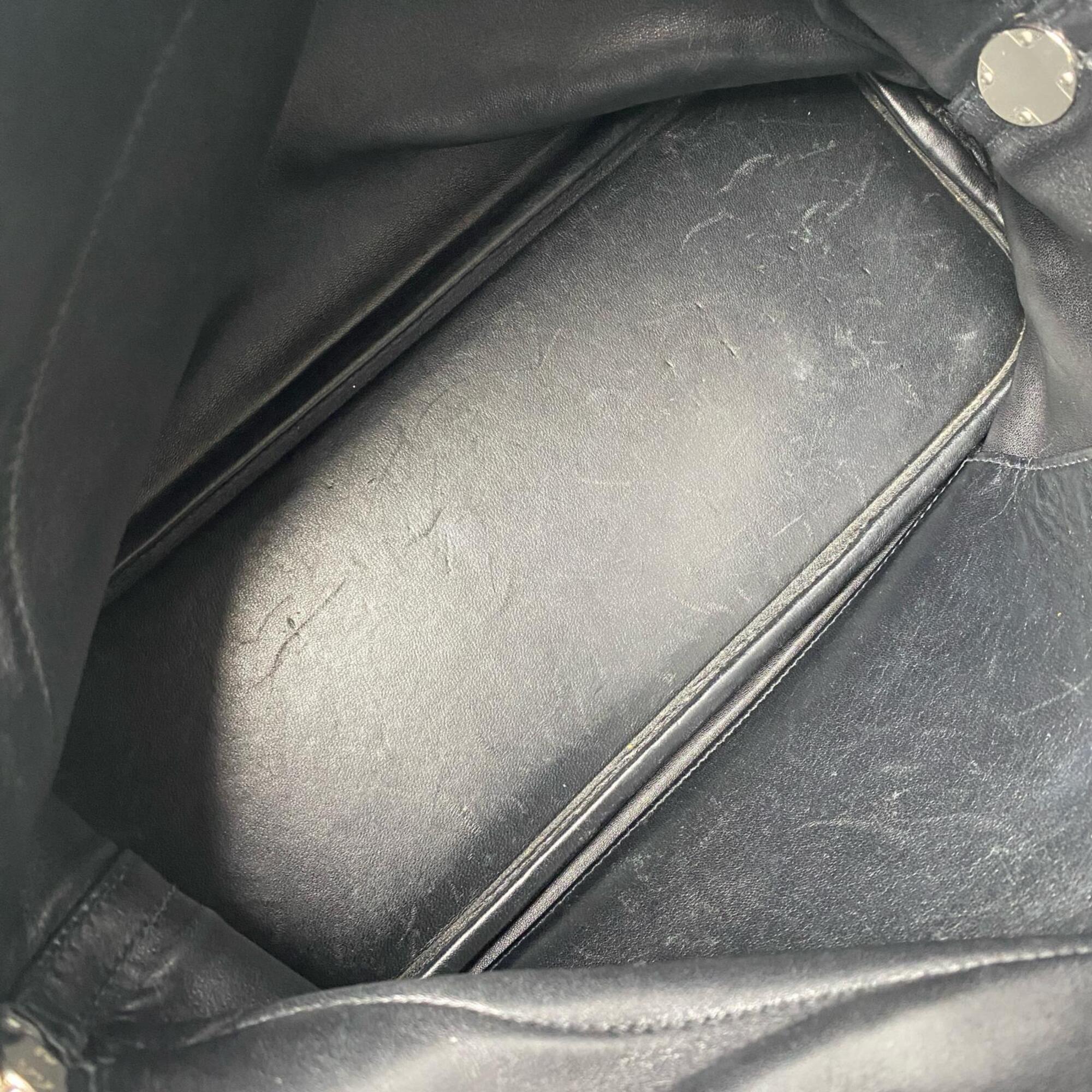 Hermes Black Taurillon Clemence Leather Handbag Shoulder Bag (Pre-Owned)