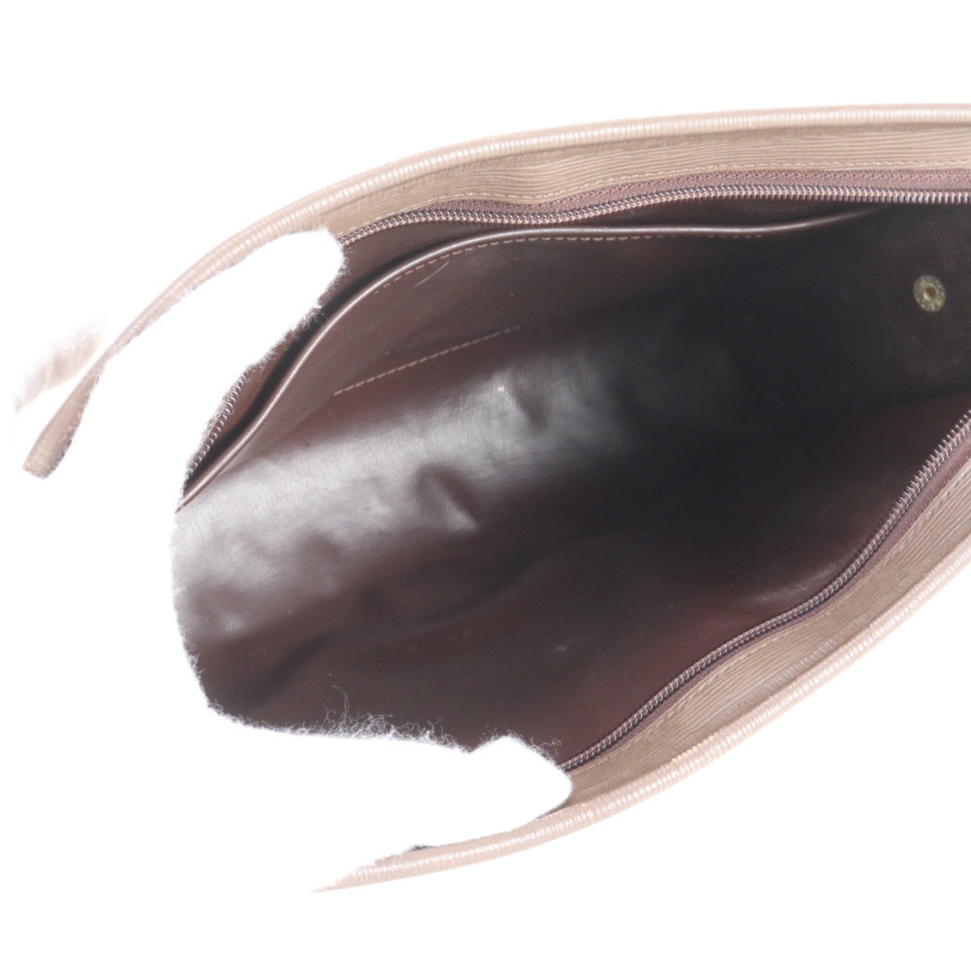 Burberry Brown Leather Canvas Pouch (Pre-Owned)