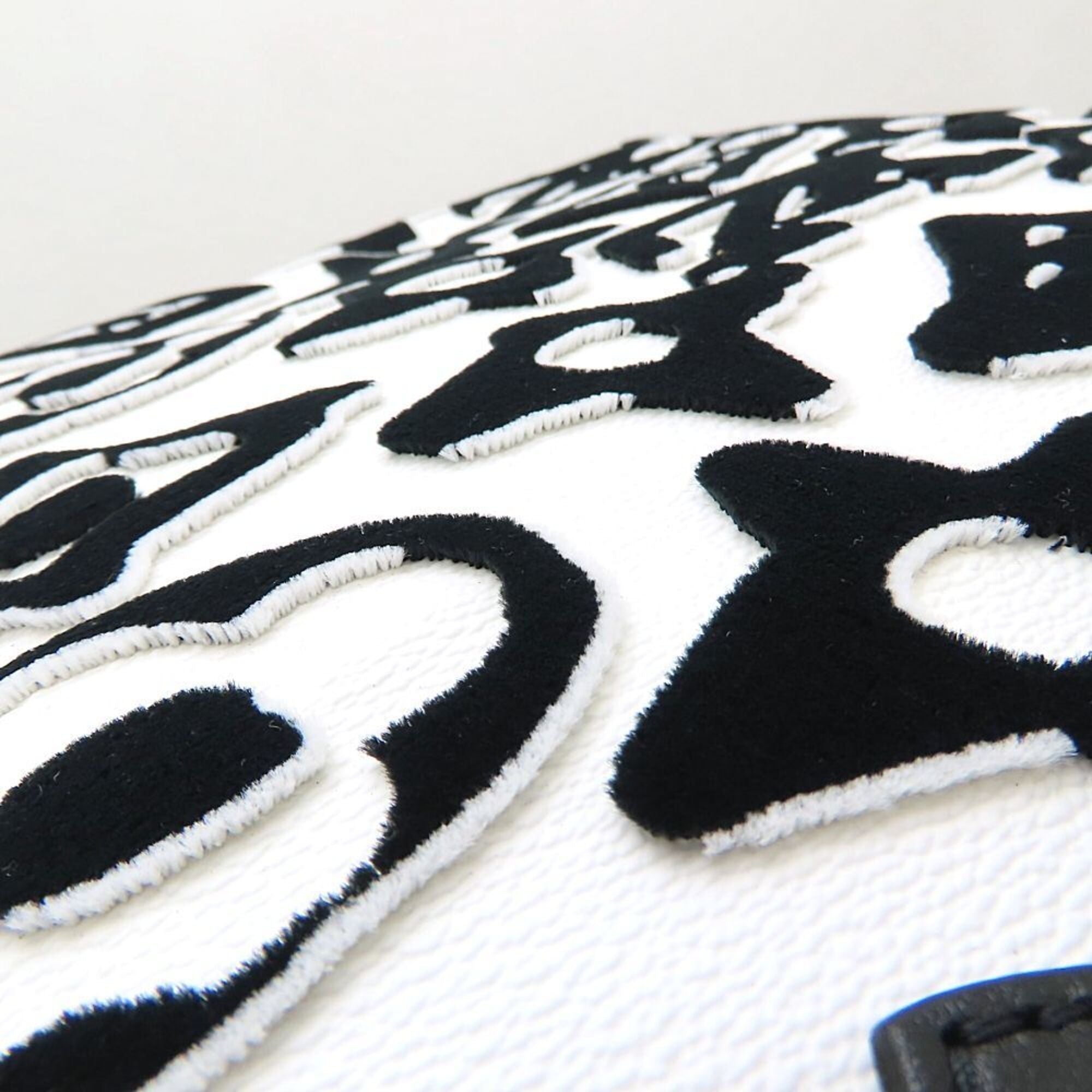Louis Vuitton Black White Coated Canvas Monogram Pouch Tote Bag (Pre-Owned)
