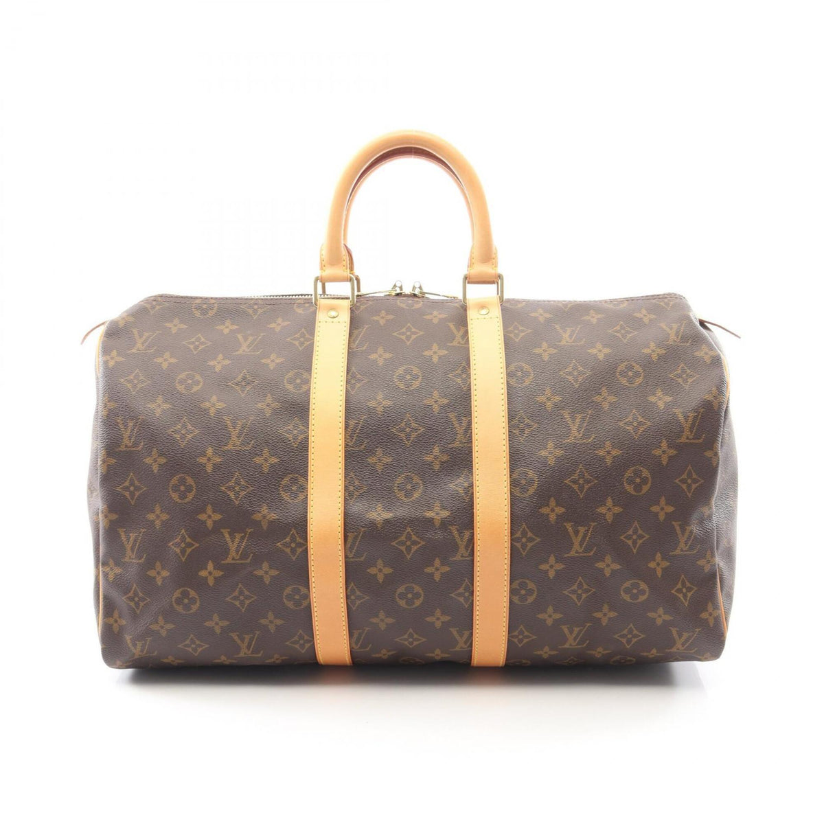 Louis Vuitton Monogram Brown Coated Canvas Leather Boston Bag (Pre-Owned)