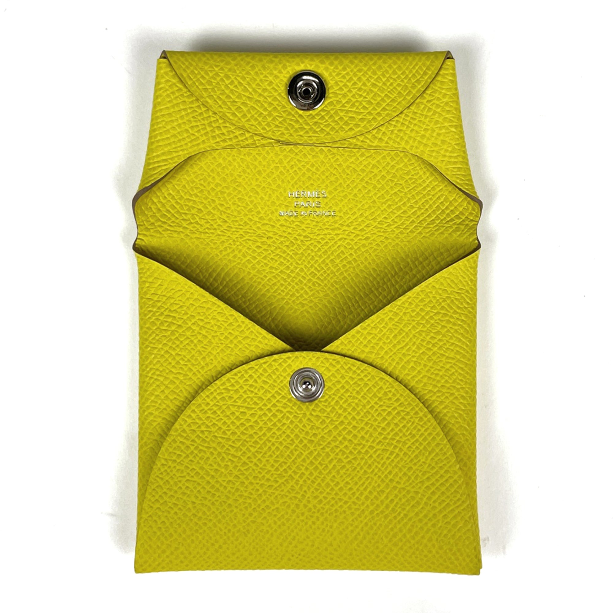 Hermes Bastia Soufre Yellow Epsom Leather Coin Purse/Coin Case (Pre-Owned)