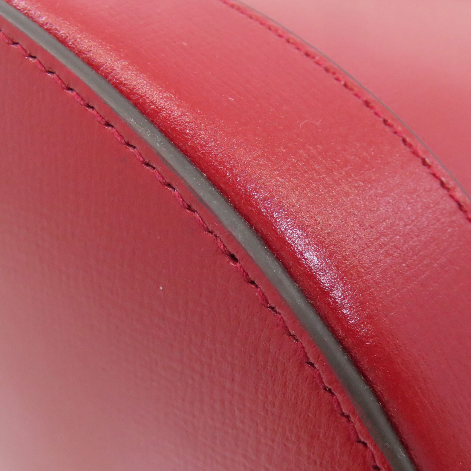 Gucci Red Color Leather Shoulder Bag (Pre-Owned)