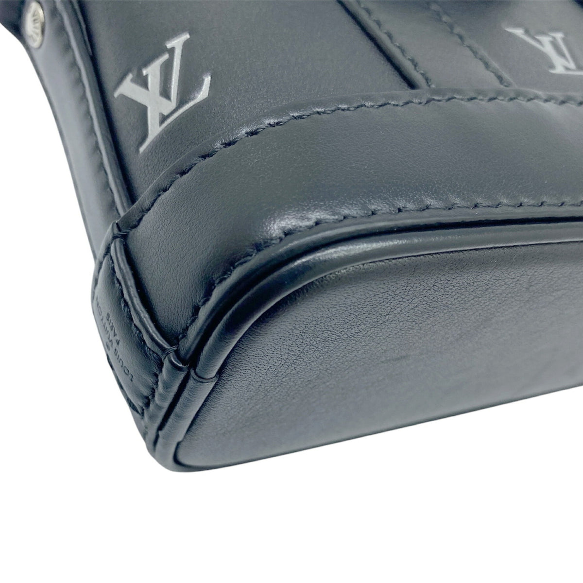 Louis Vuitton Black Leather Handbag Shoulder Bag (Pre-Owned)