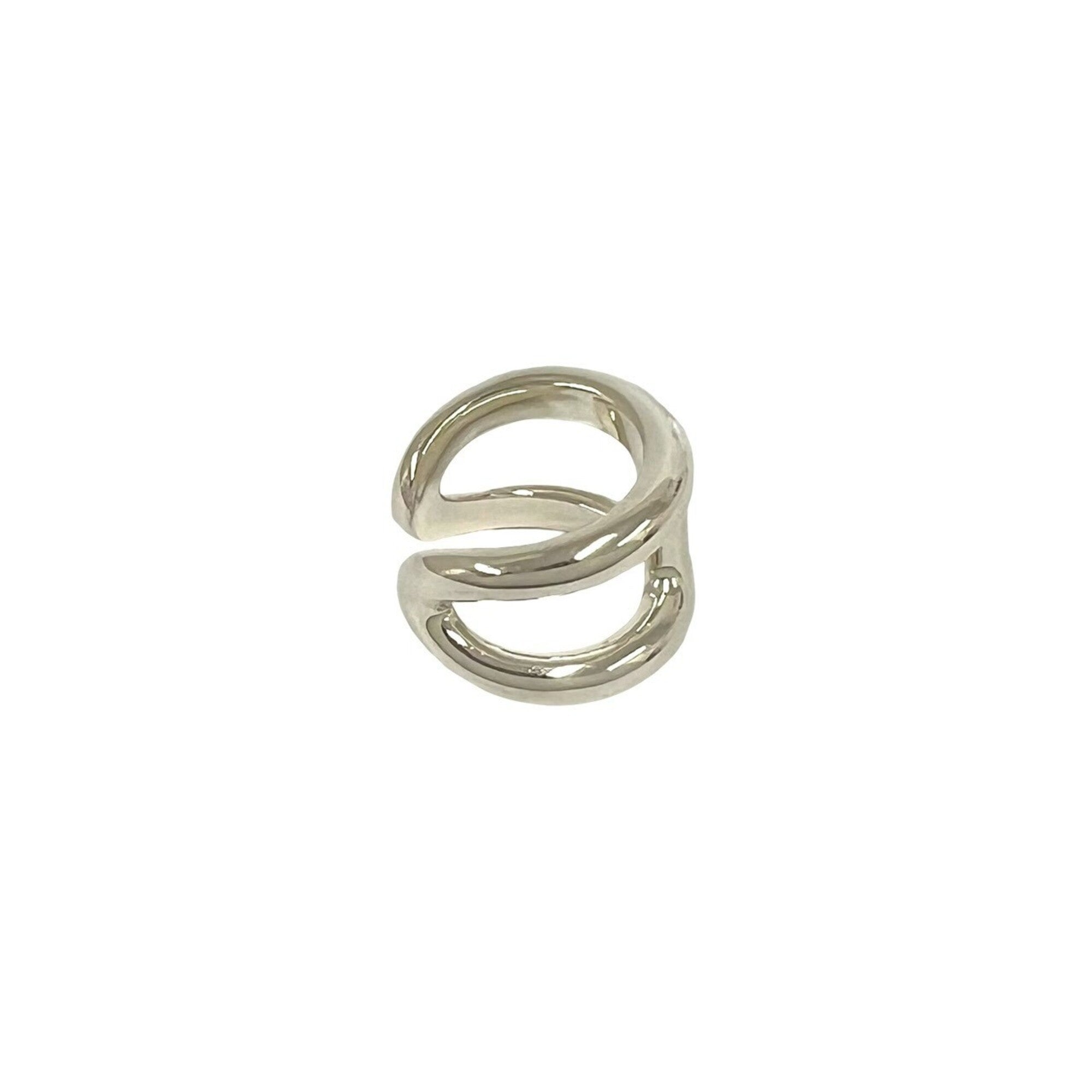 Hermes Silver Silver 925 Band Ring (Pre-Owned)