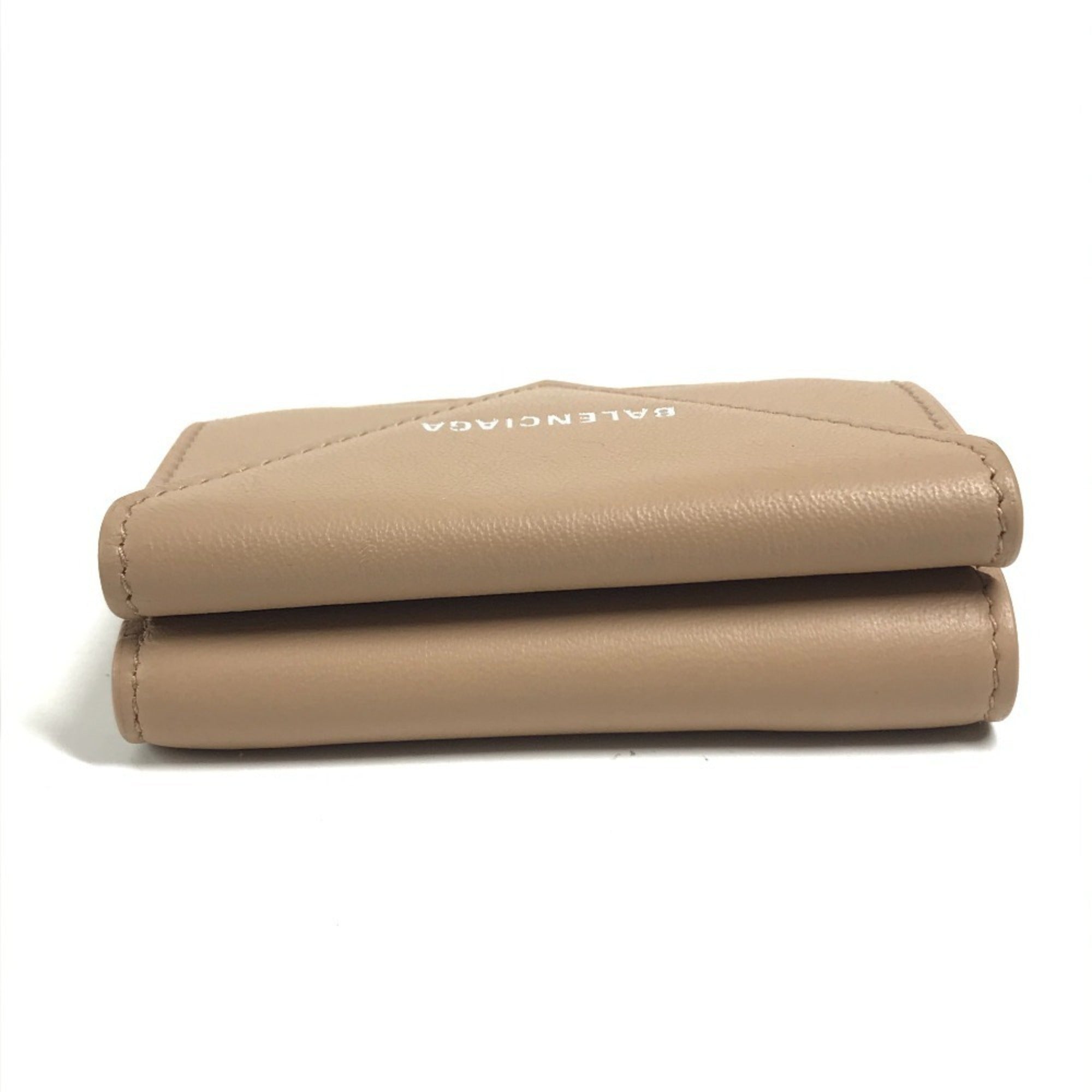 Balenciaga Beige Leather Wallet (Tri-Fold) (Pre-Owned)