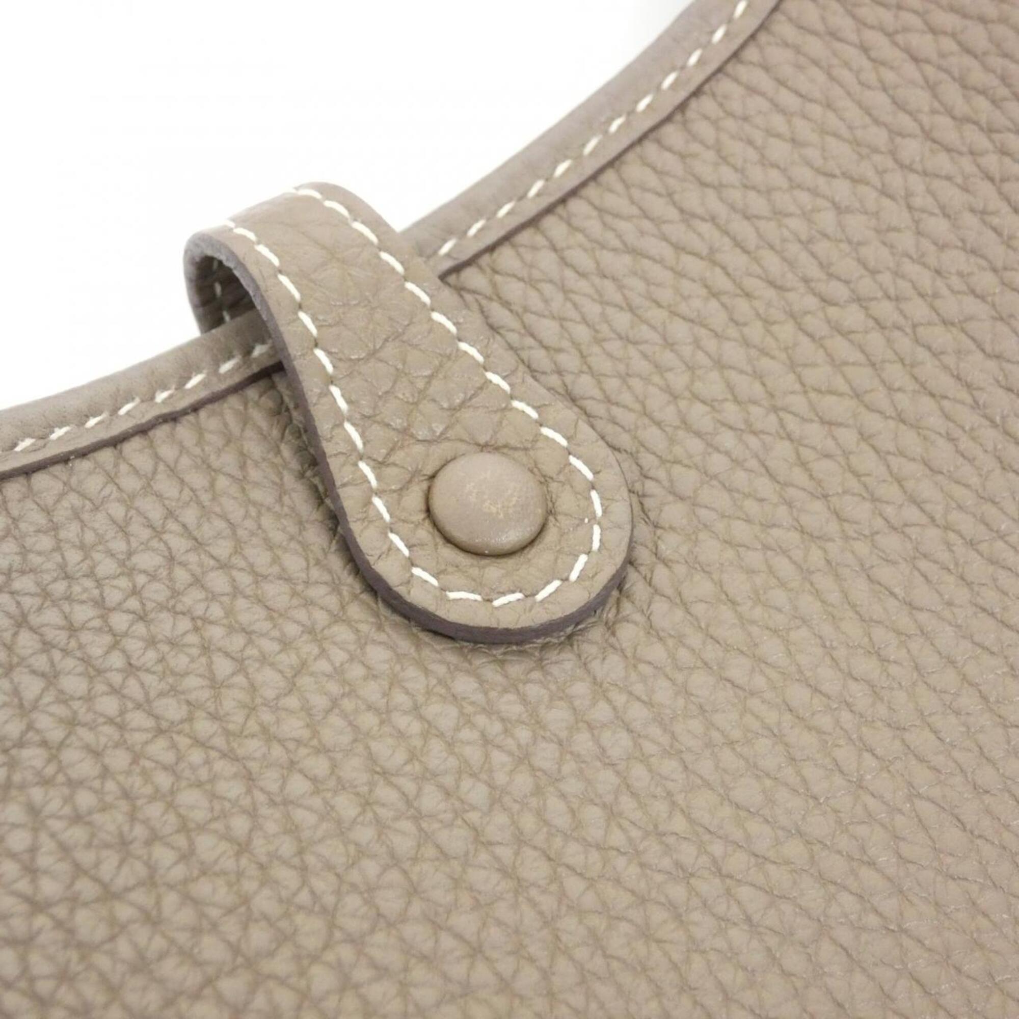 Hermes Blue Indigo Etoupe Gray Taurillon Clemence Leather Shoulder Bag (Pre-Owned)