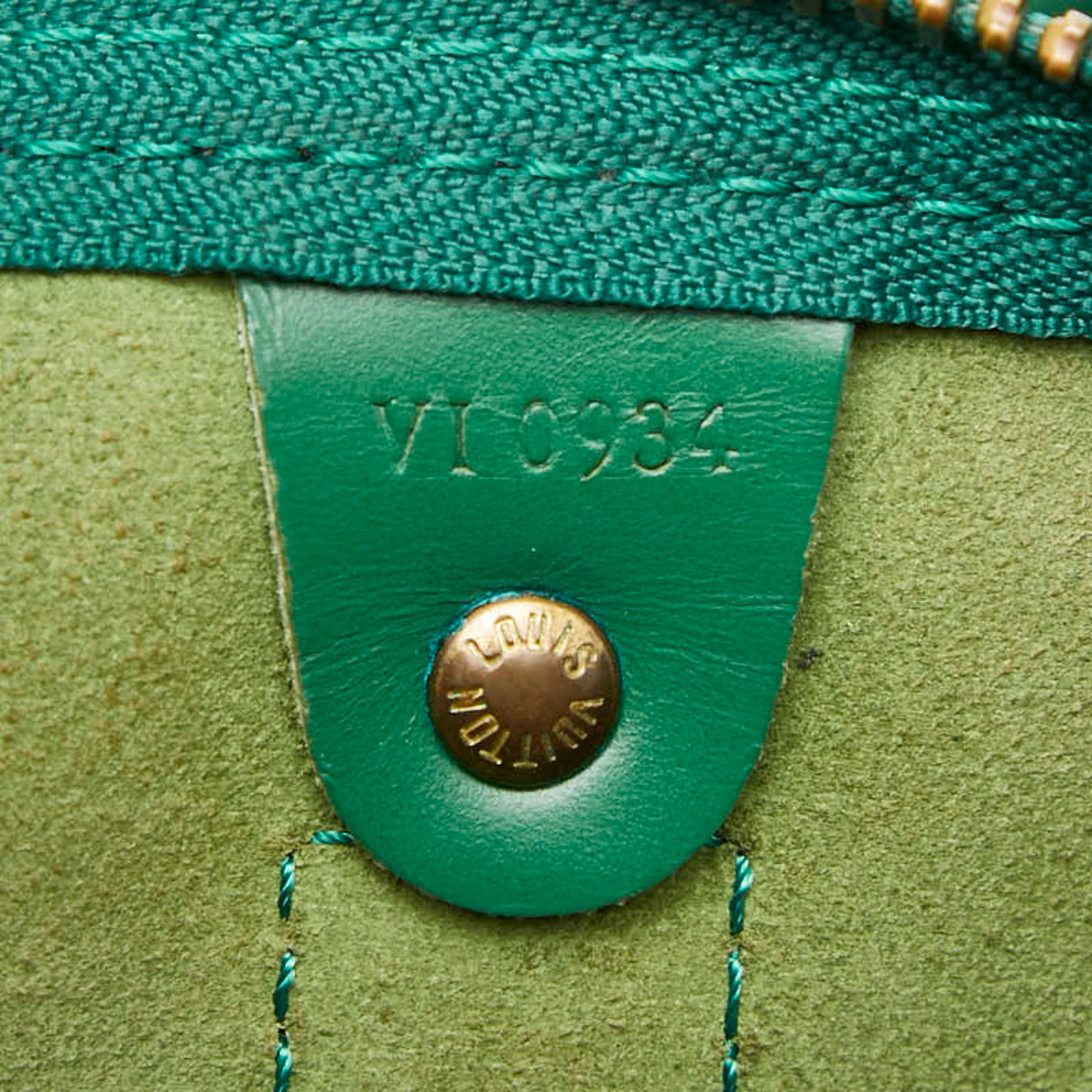Louis Vuitton Borneo Green Leather Boston Bag (Pre-Owned)