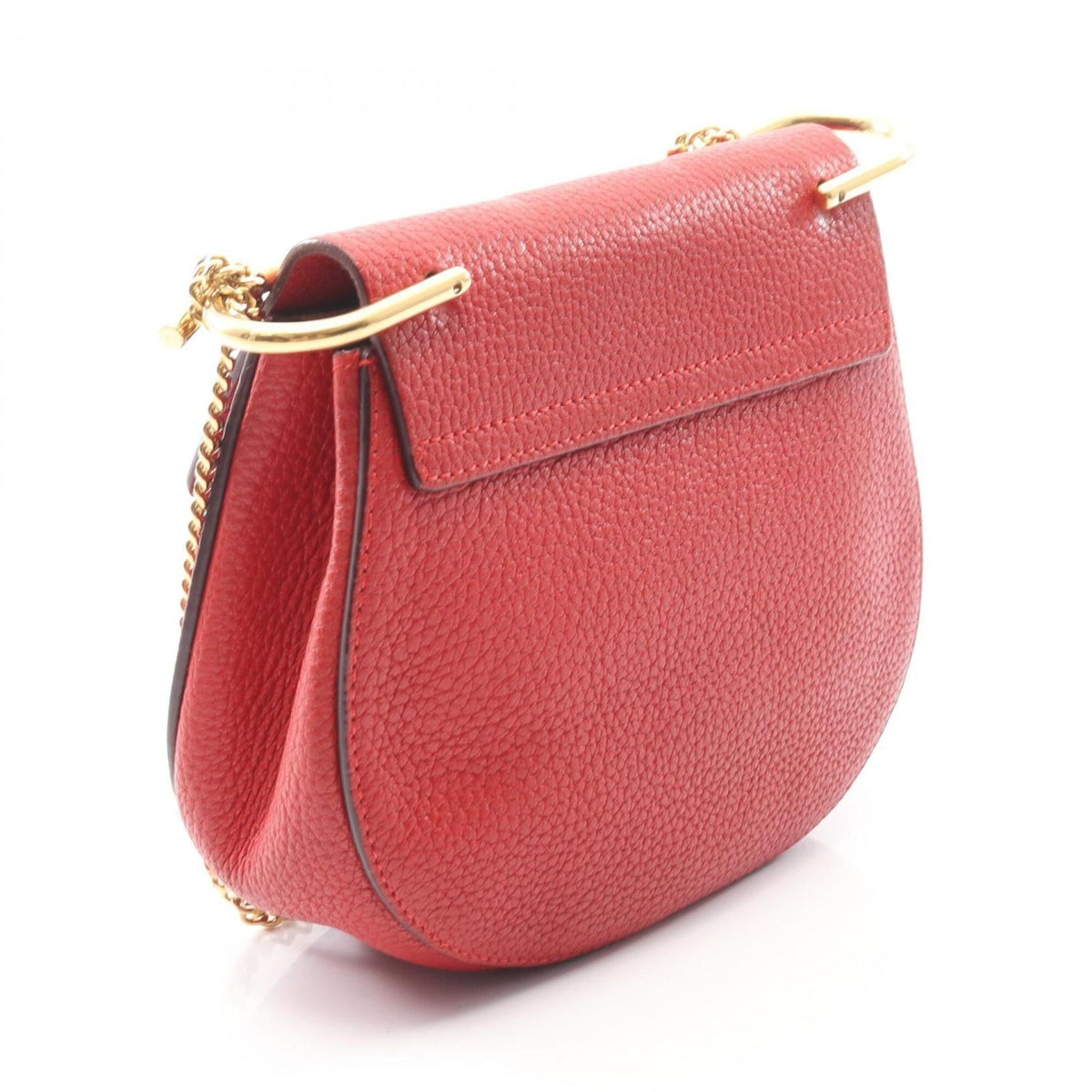 Chloé Drew Red Color Leather Handbag Shoulder Bag (Pre-Owned)