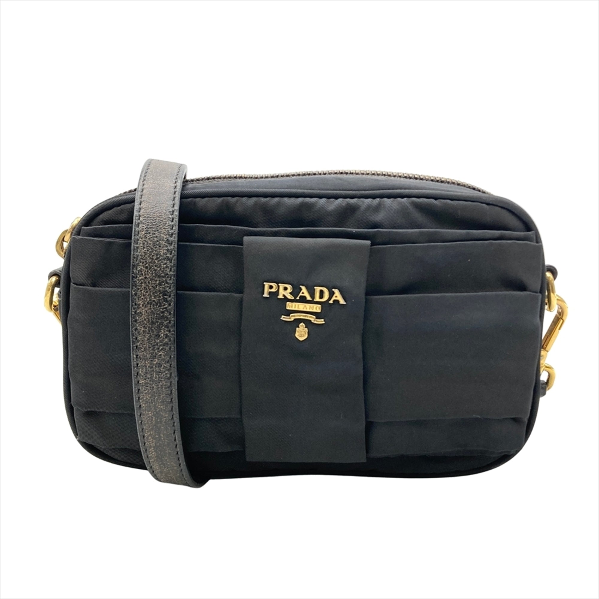 Prada Black Nylon Handbag Pouch Shoulder Bag (Pre-Owned)