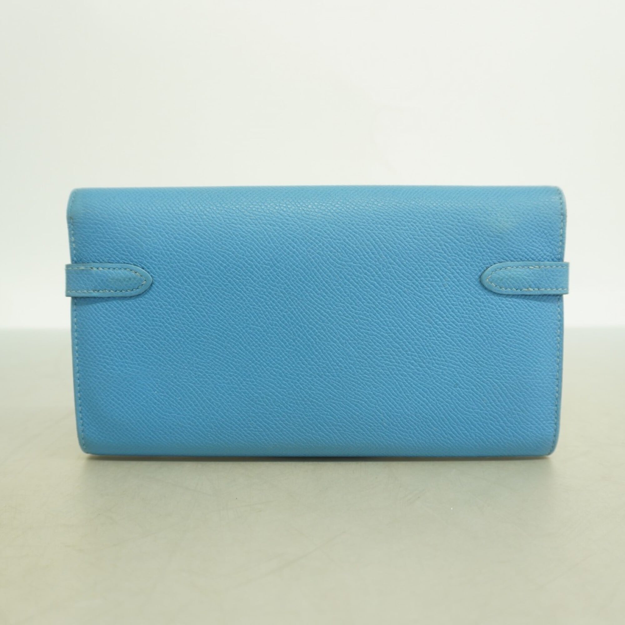 Hermes Azur Epsom Leather Long Wallet (Bi-Fold) (Pre-Owned)