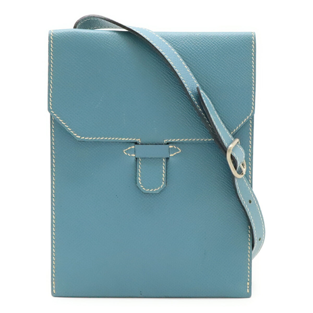 Hermes Light Blue Leather Pochette Shoulder Bag (Pre-Owned)