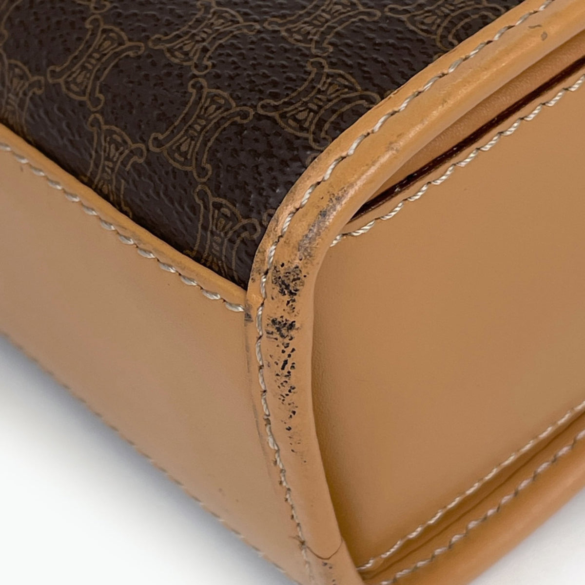 Celine Brown Coated Canvas Leather Handbag (Pre-Owned)