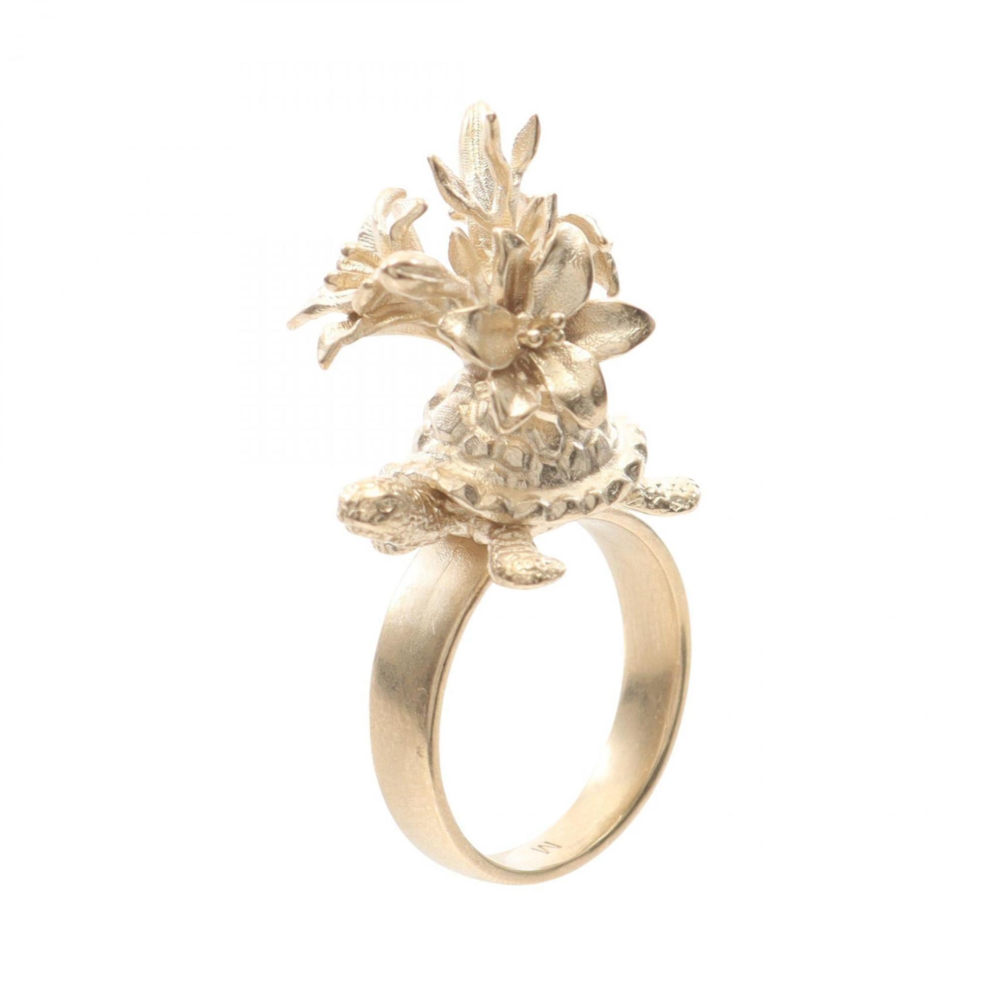Christian Dior Gold Gold Plating Band Ring (Pre-Owned)