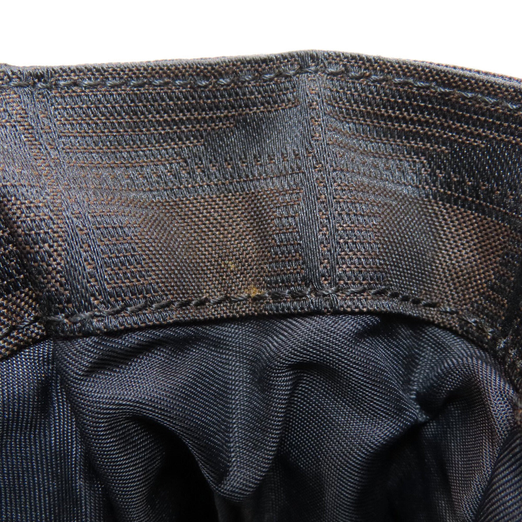 Chanel Dark Brown Nylon Jacquard Shoulder Bag (Pre-Owned)
