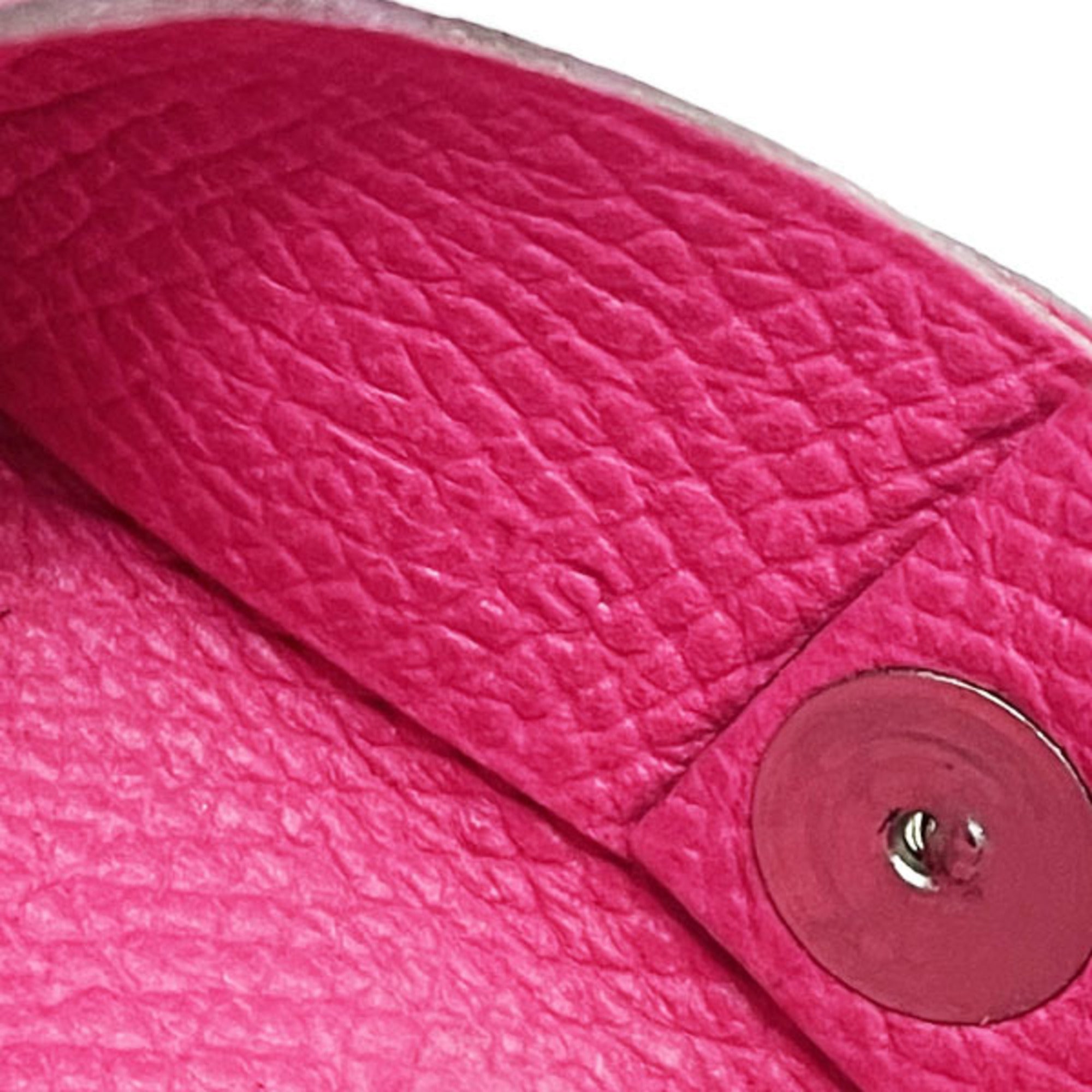 Hermes Bastia Pink Leather Coin Purse/Coin Case (Pre-Owned)