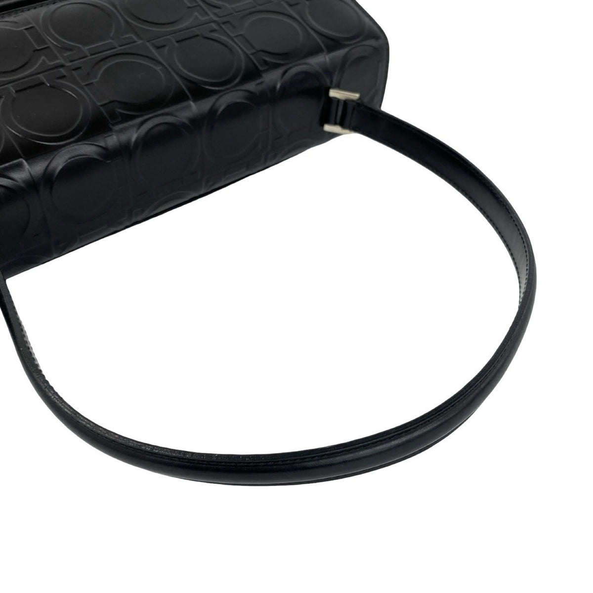 Salvatore Ferragamo Black Leather Handbag Shoulder Bag (Pre-Owned)