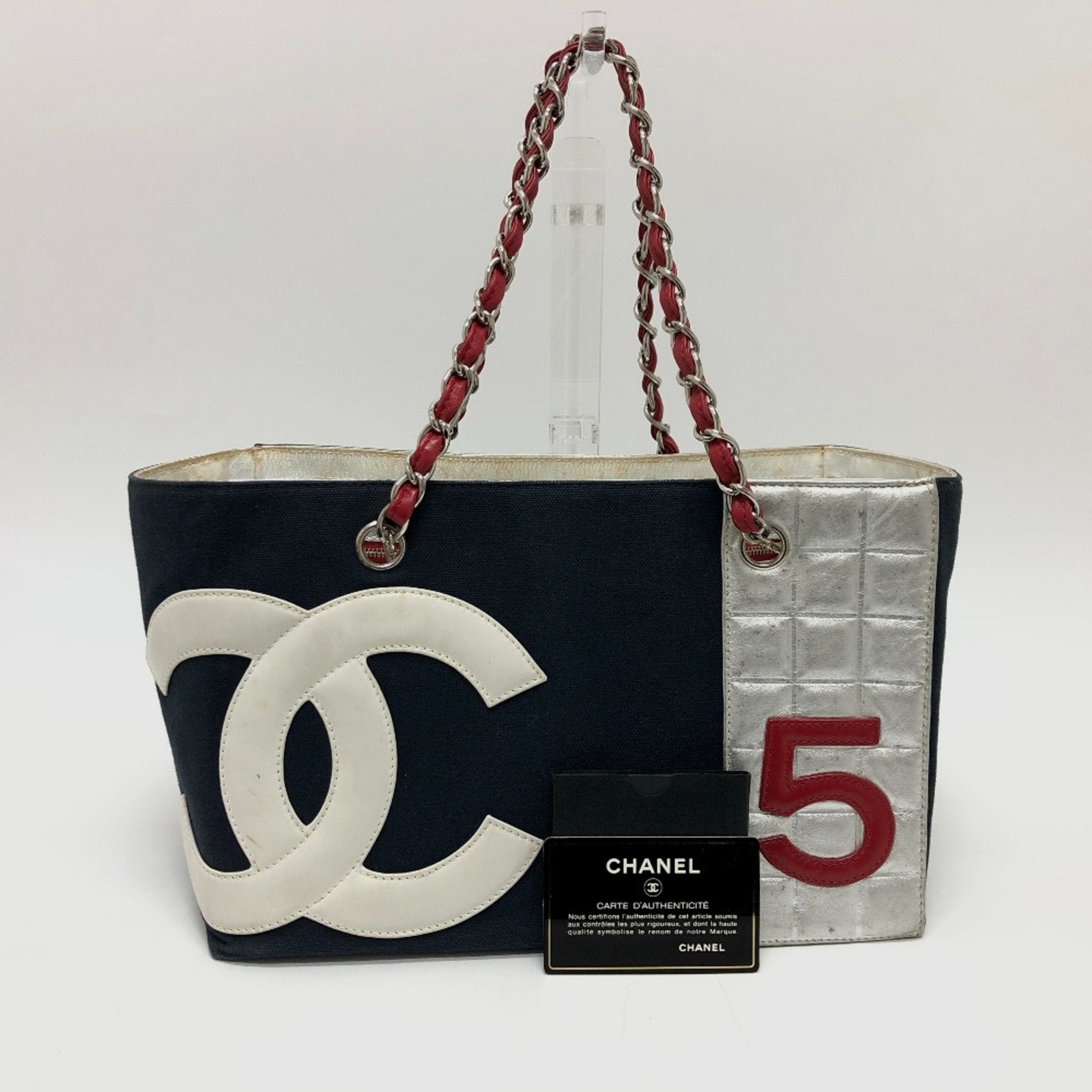 Chanel Navy Cloth Tote Bag (Pre-Owned)