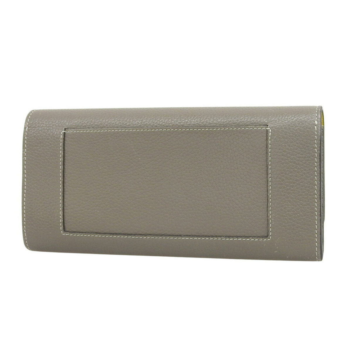 Celine Gray Yellow Leather Long Wallet (Tri-Fold) (Pre-Owned)