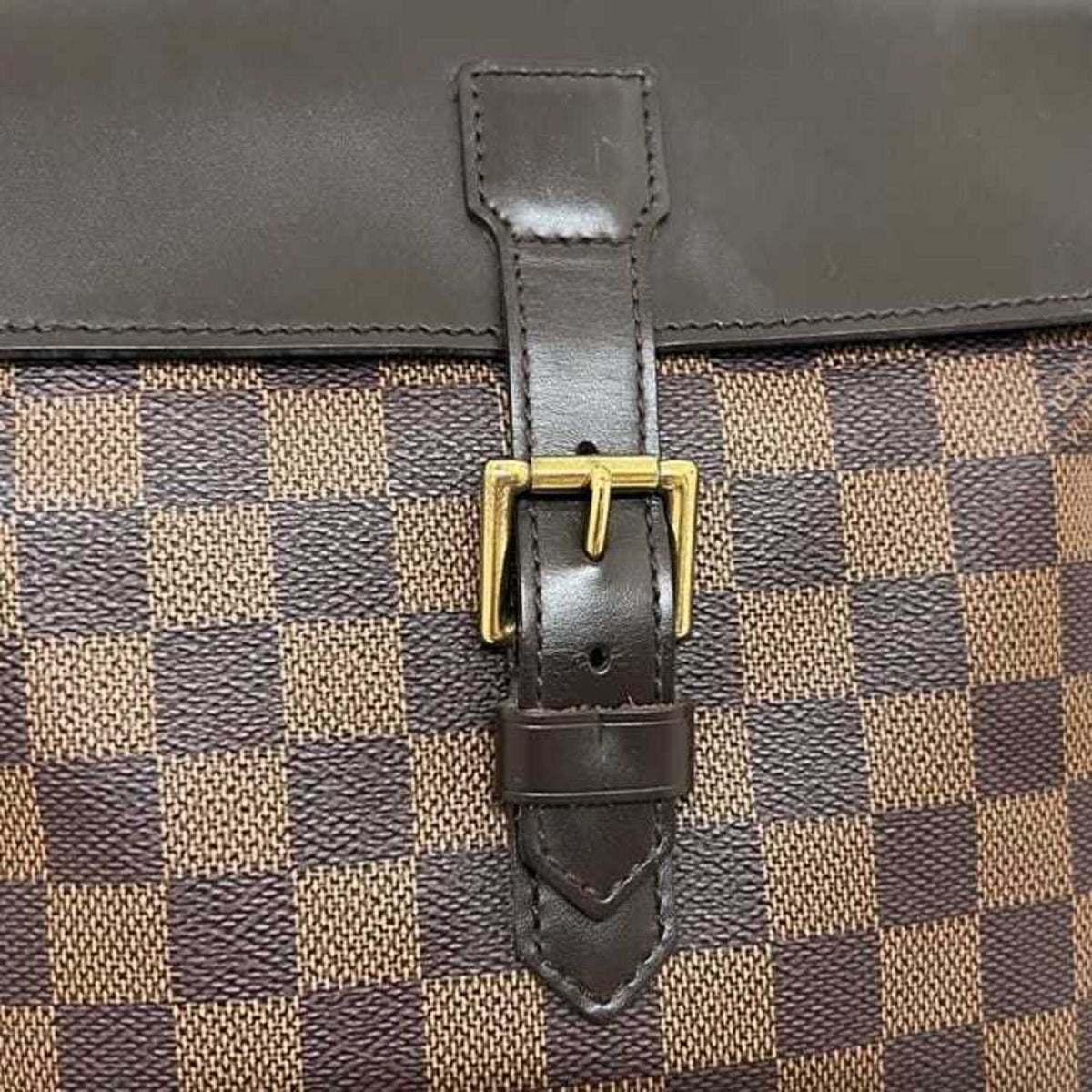 Louis Vuitton Brown Damier Canvas Leather Backpack (Pre-Owned)