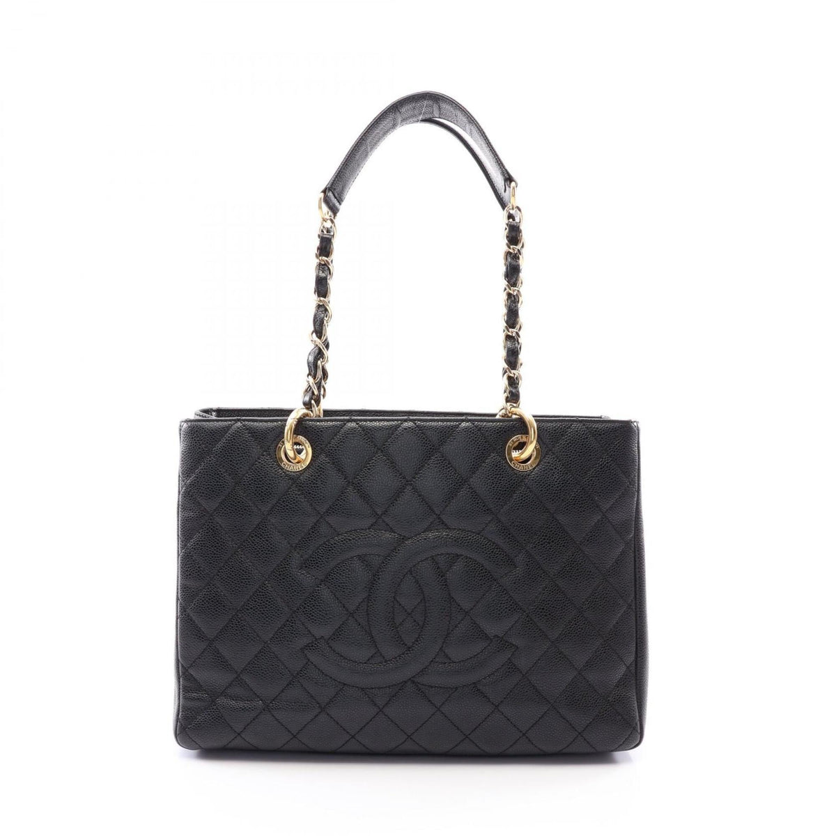 Chanel Black Grained Calfskin Handbag Tote Bag (Pre-Owned)